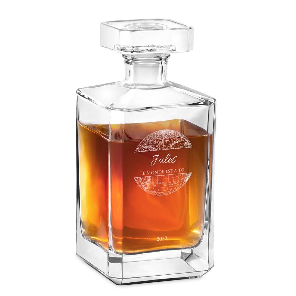 Decantador de whisky personalizado Murrano para el 18º cumpleaños