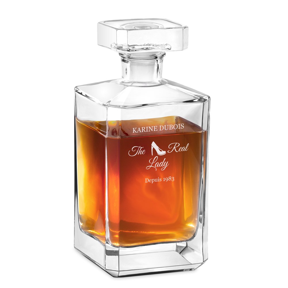Jarra de whisky bourbon Murrano con grabado para mejor amiga por cumpleaños