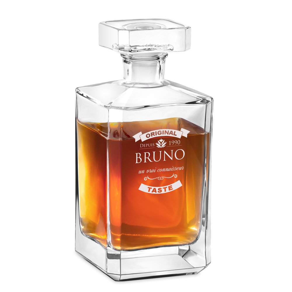 Decantador de bourbon para whisky Murrano con grabado para un verdadero conocedor