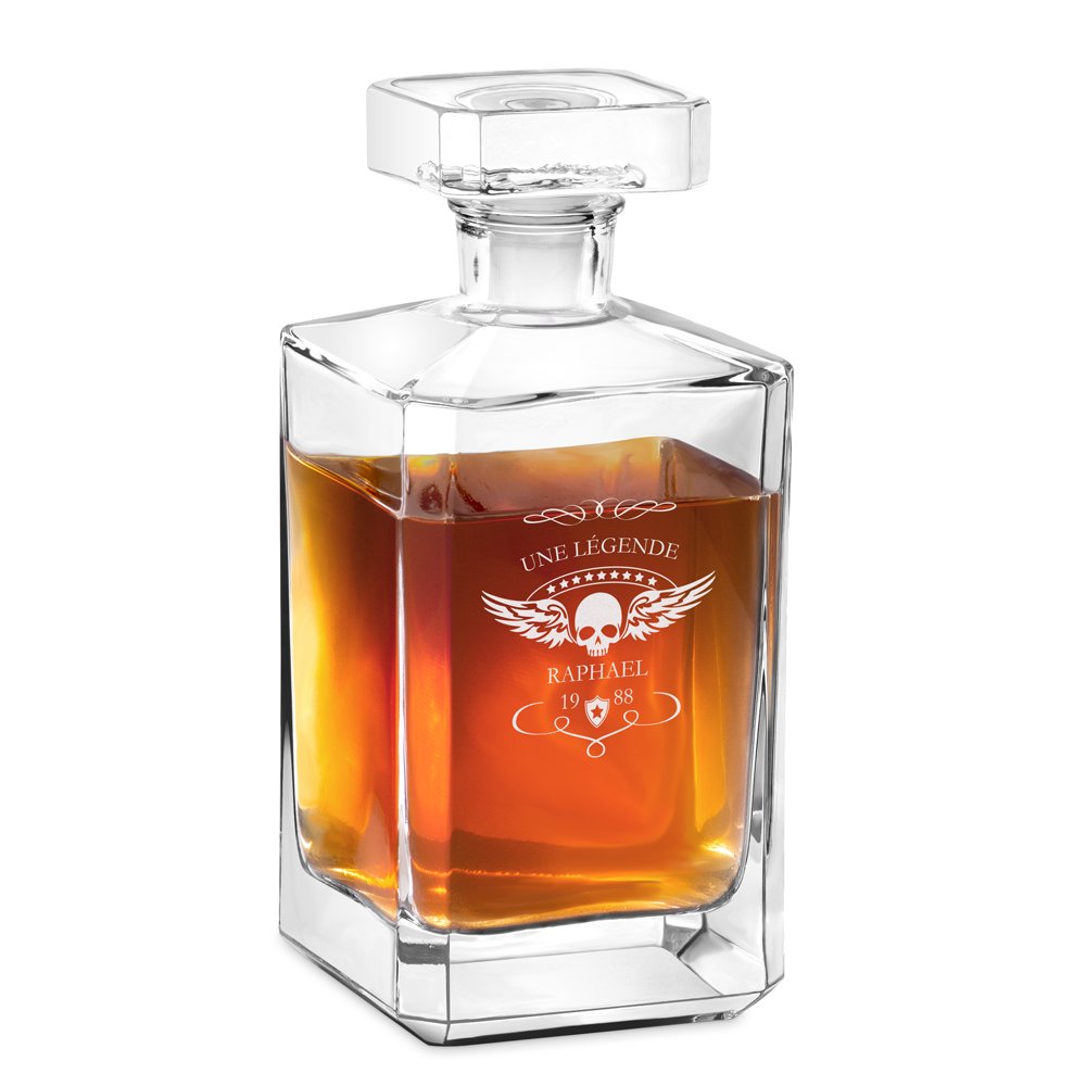 Jarra de whisky Bourbon Murrano con grabado láser para regalo de cumpleaños de motociclista
