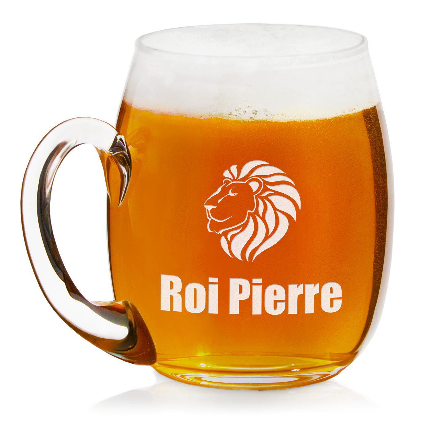 Taza de cerveza de vidrio moderno Murrano con grabado personalizado para él, director jefe