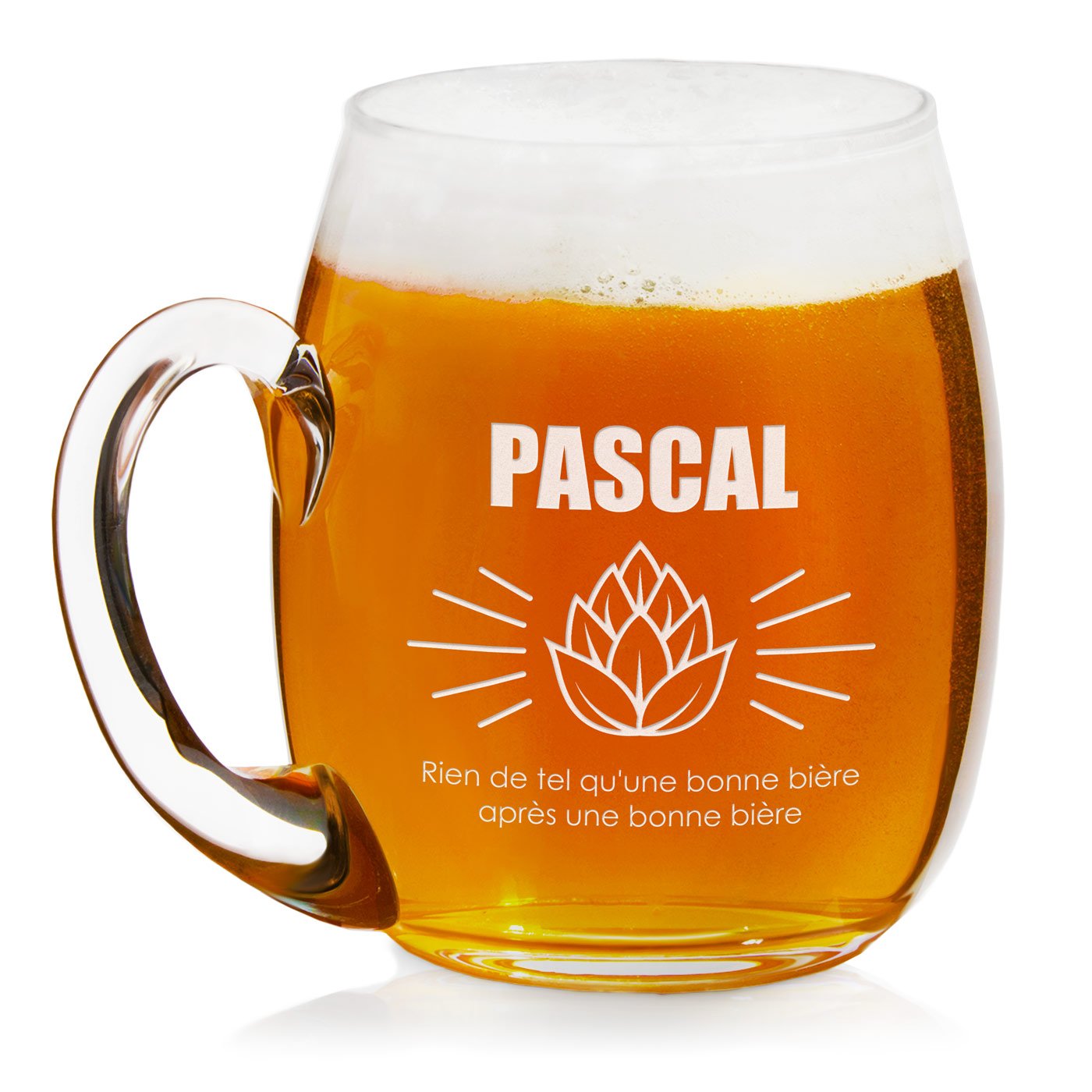 Taza de cerveza de vidrio moderno Murrano con grabado para un amigo