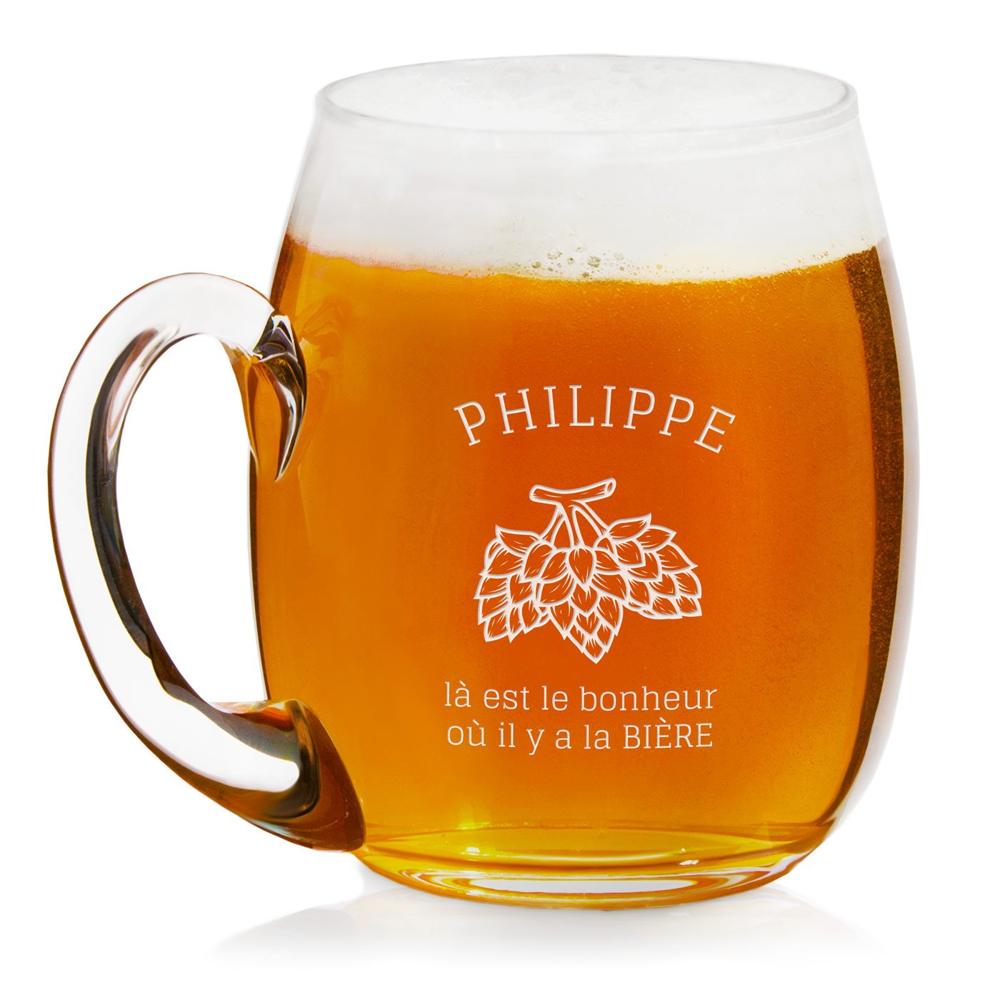Taza de cerveza de vidrio moderno Murrano con grabado personalizado para él, regalo de aniversario