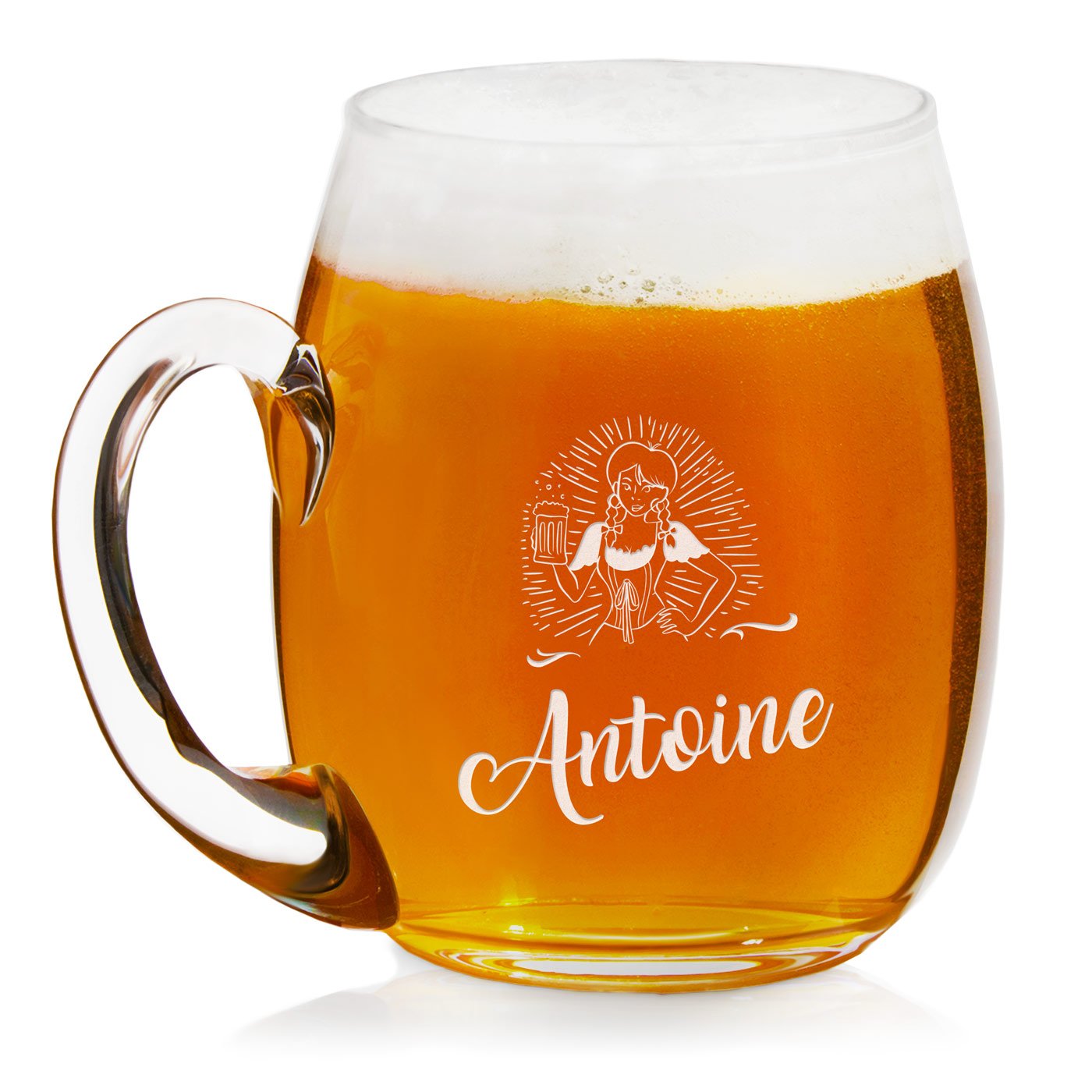 Taza de cerveza de vidrio moderno Murrano con grabado personalizado