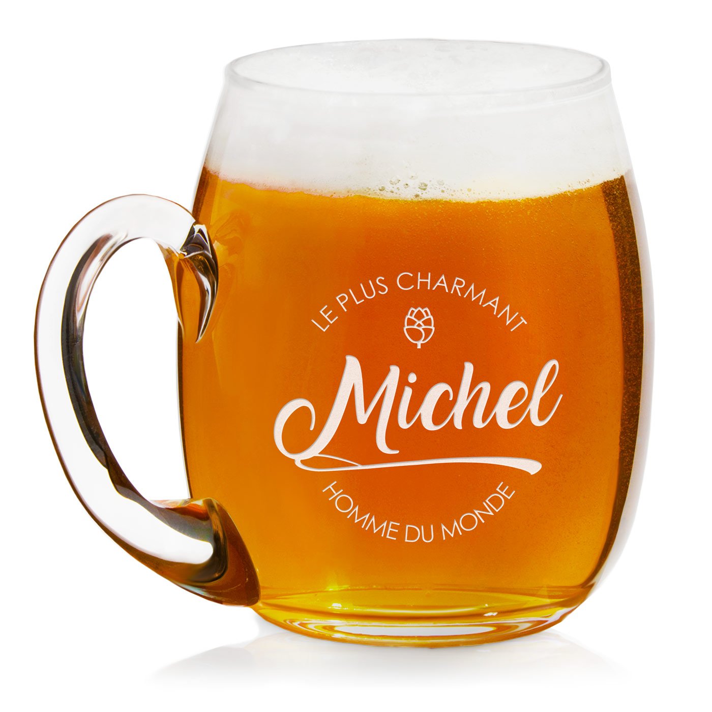 Taza de cerveza Murrano moderna de vidrio con grabado para amigo esposo para el Día de San Valentín