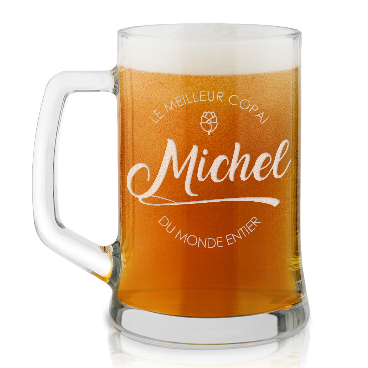 Taza de cerveza personalizada Murrano con grabado láser para un mejor amigo