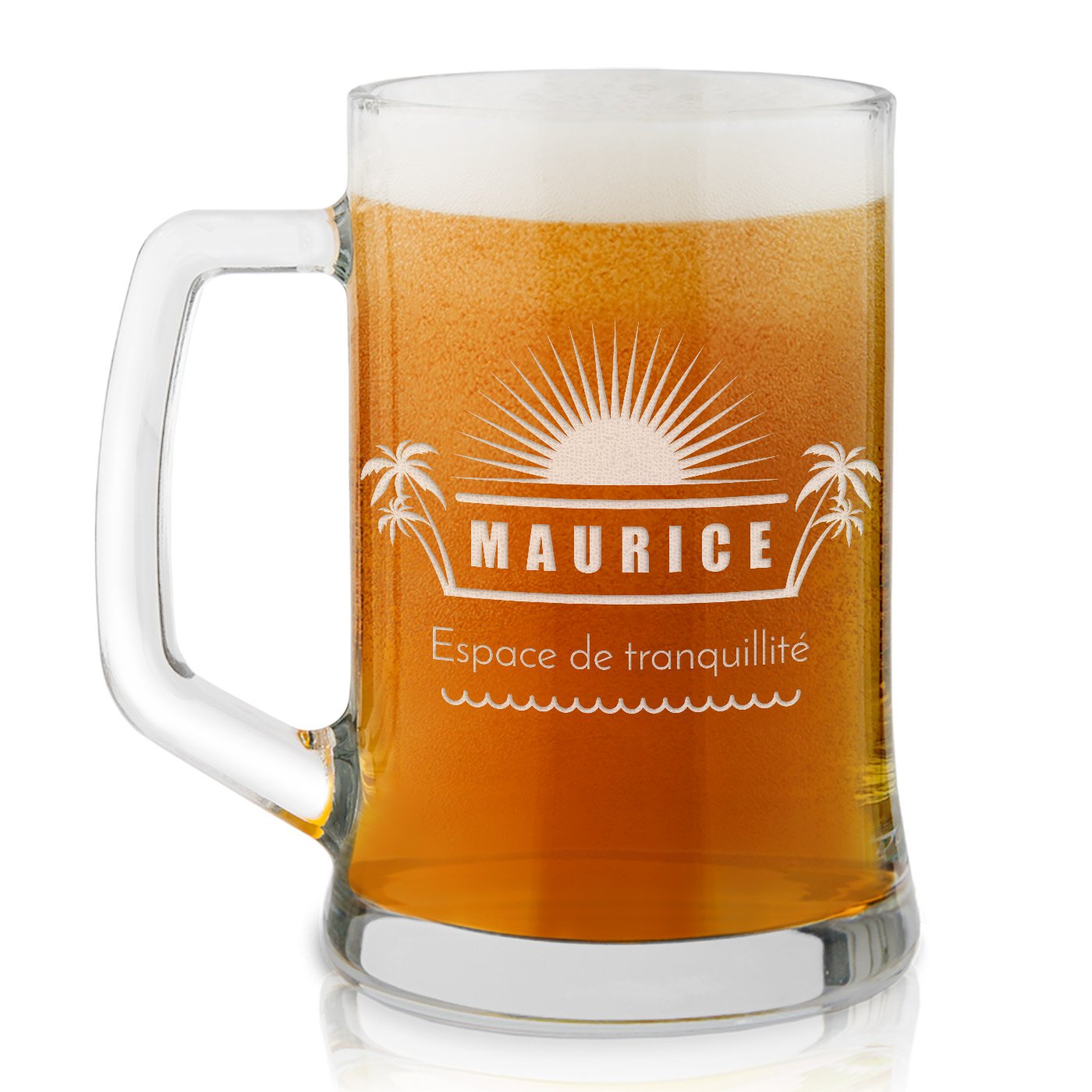 Taza de cerveza de vidrio personalizada Murrano para jubilación