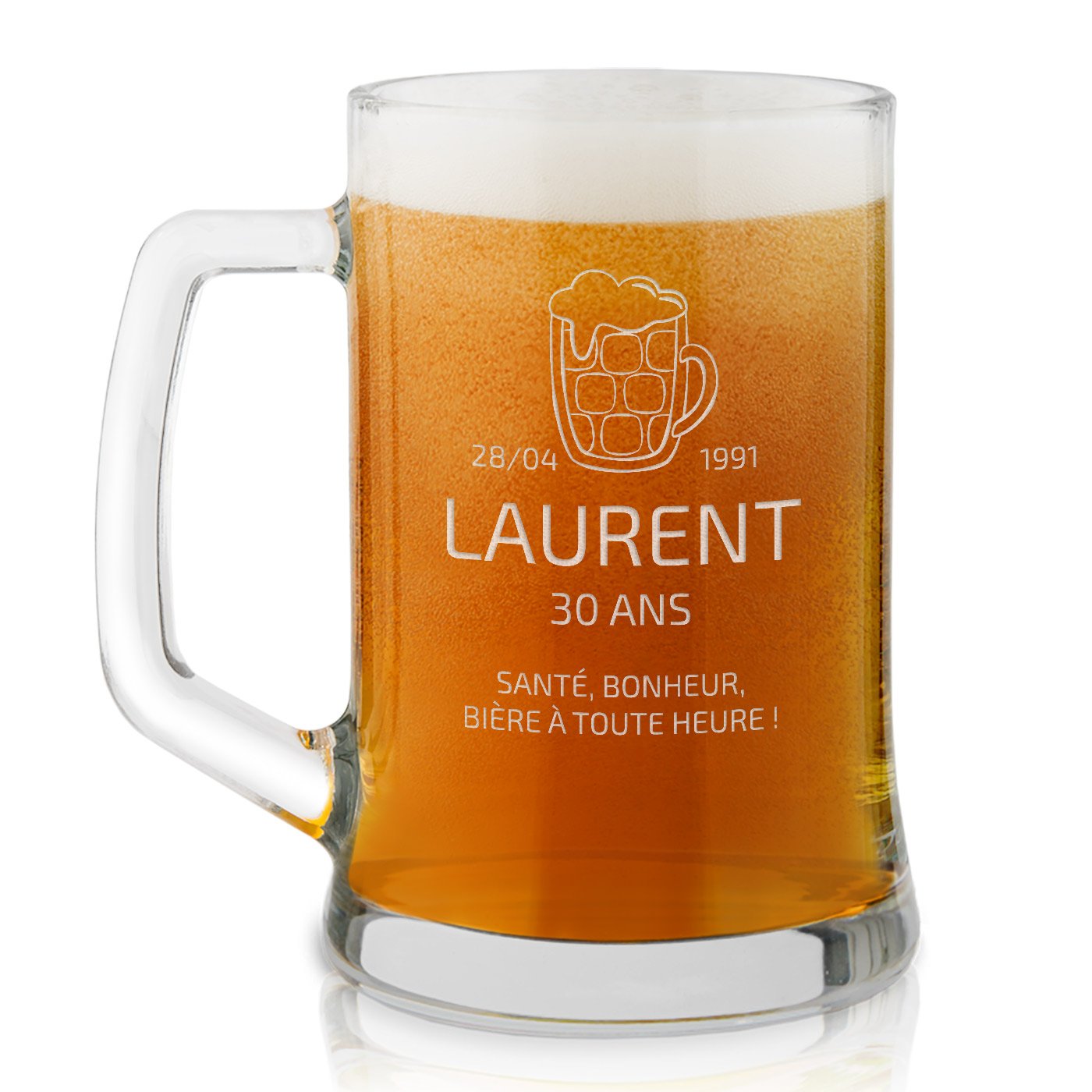 Taza de vidrio personalizada para el 30º aniversario de Murrano