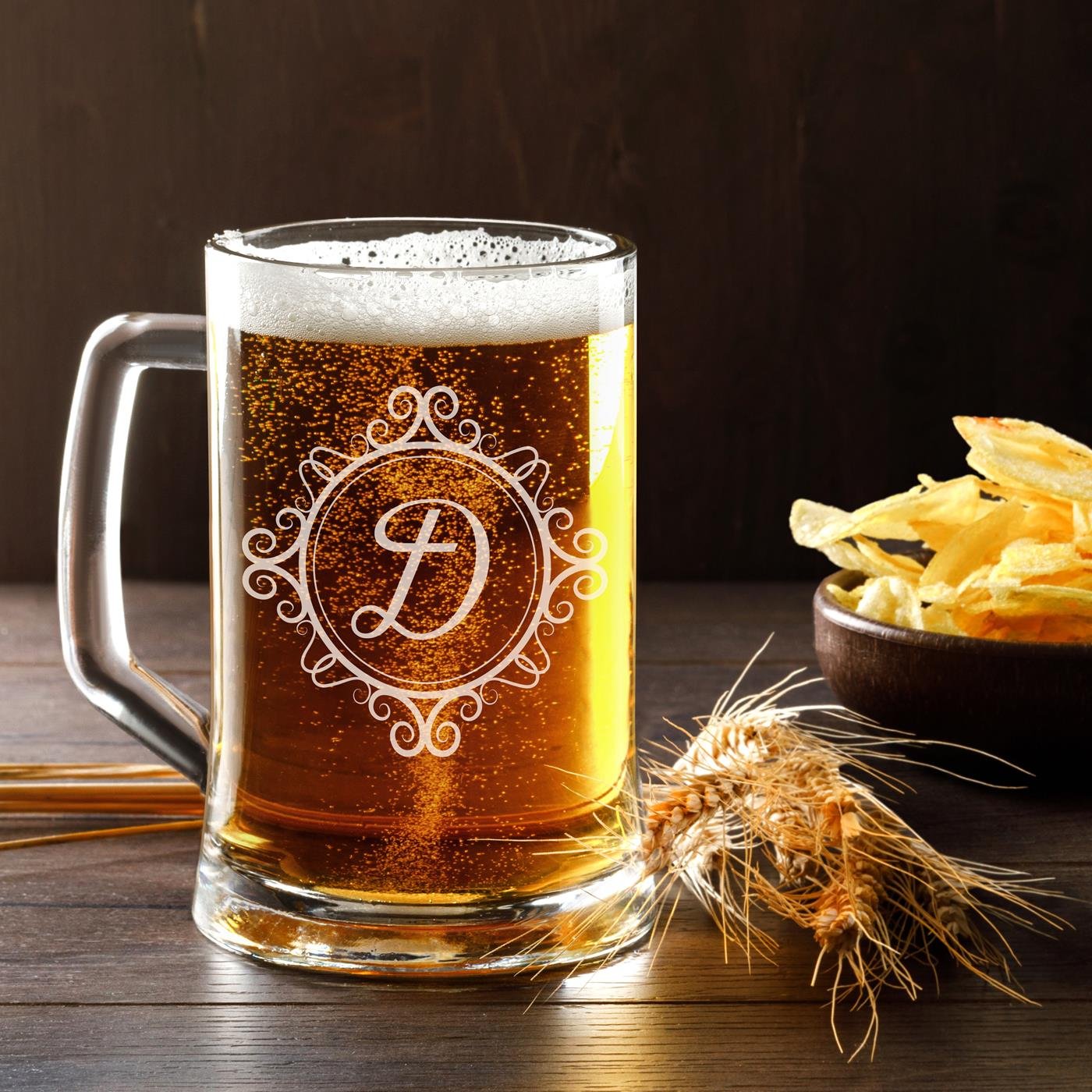 Taza de cerveza personalizada Murrano con grabado láser para caballeros