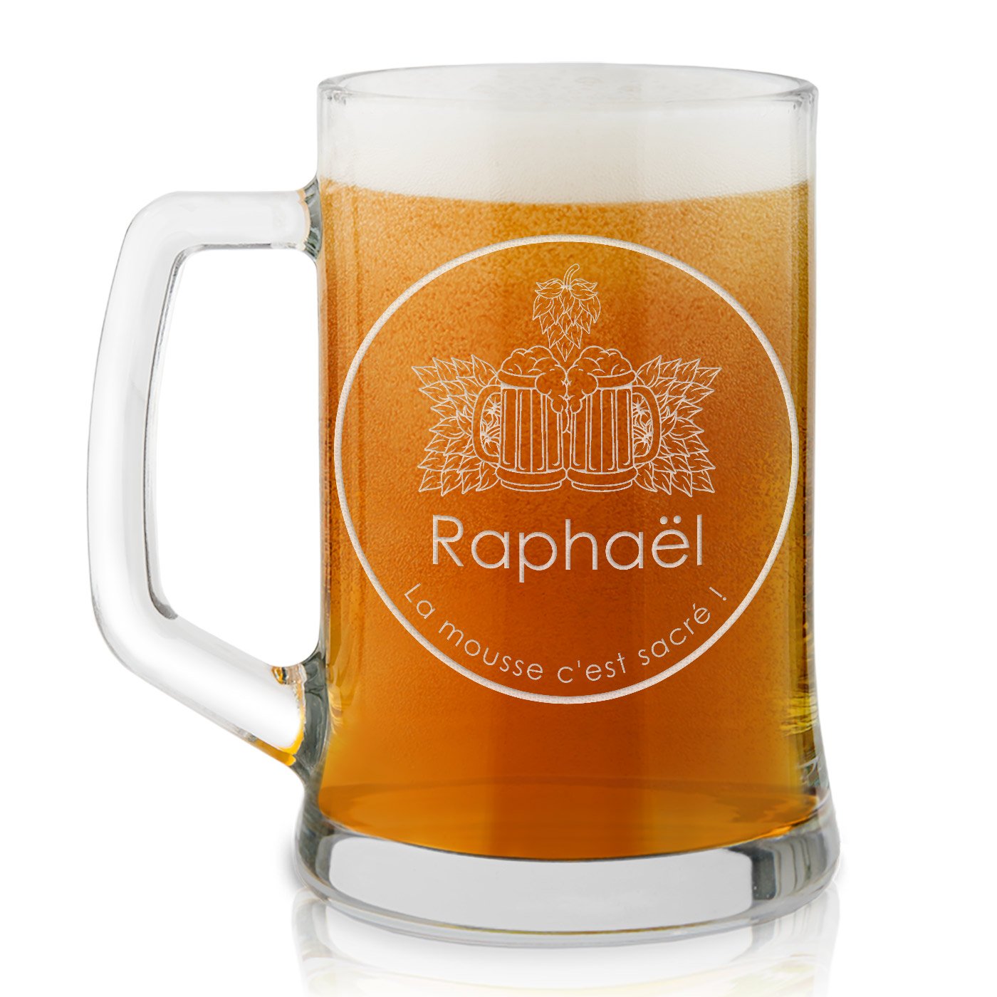 Taza de cerveza personalizada Murrano con grabado láser para el mejor amigo