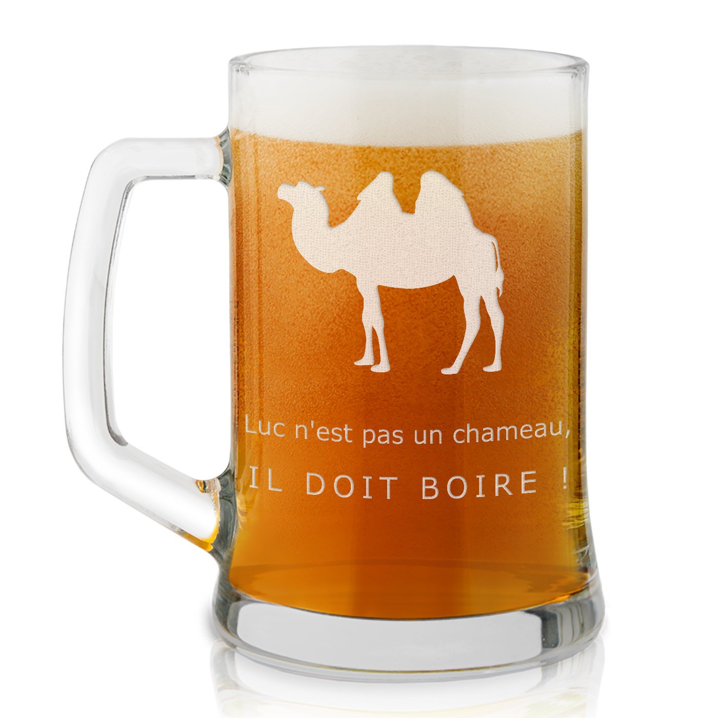 Murrano Custom Beer Glass Mug with Laser Engraving for Beer Enthusiast Men