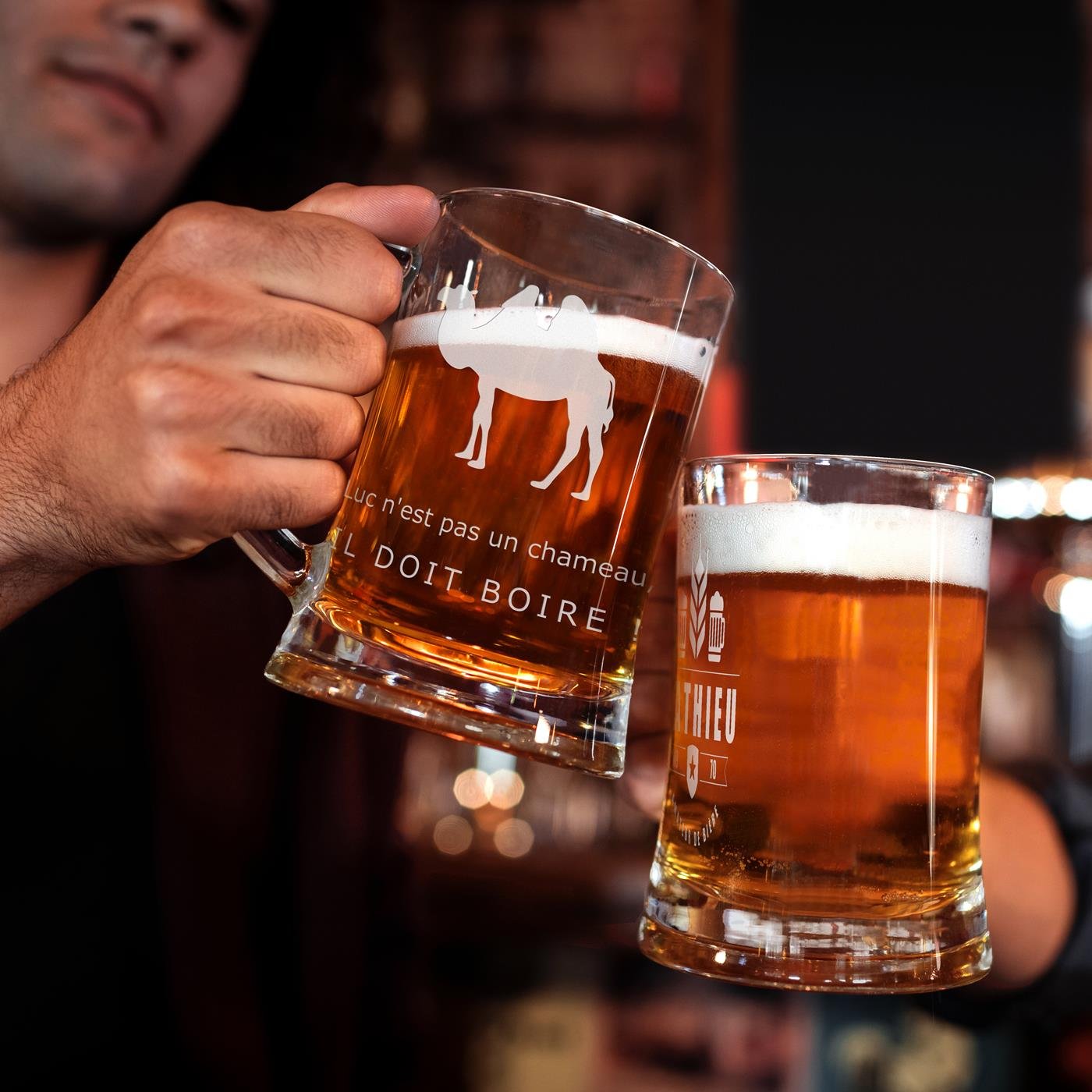 Murrano Custom Beer Glass Mug with Laser Engraving for Beer Enthusiast Men