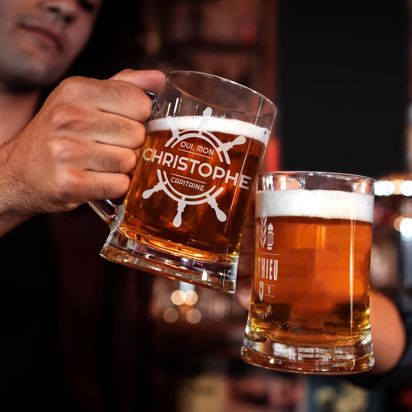 Taza de cerveza personalizada Murrano para viajeros y marineros