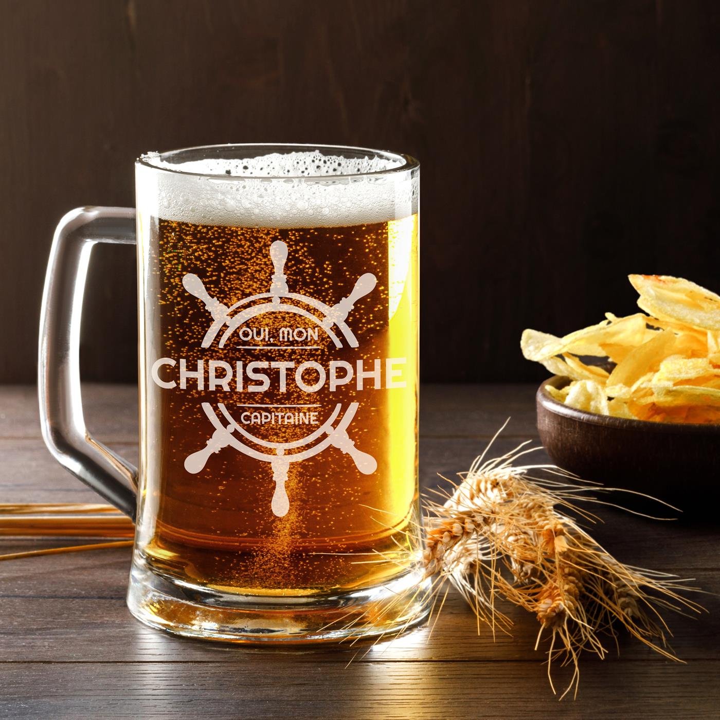 Taza de cerveza personalizada Murrano para viajeros y marineros