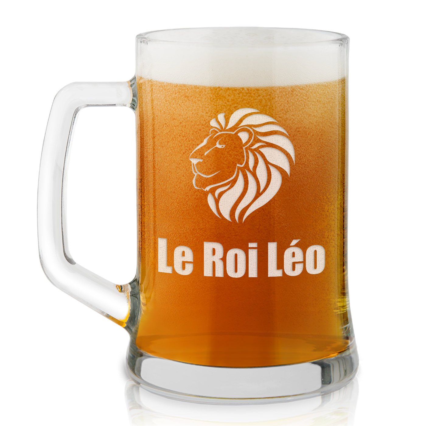 Taza de vidrio para cerveza personalizada Murrano con grabado láser