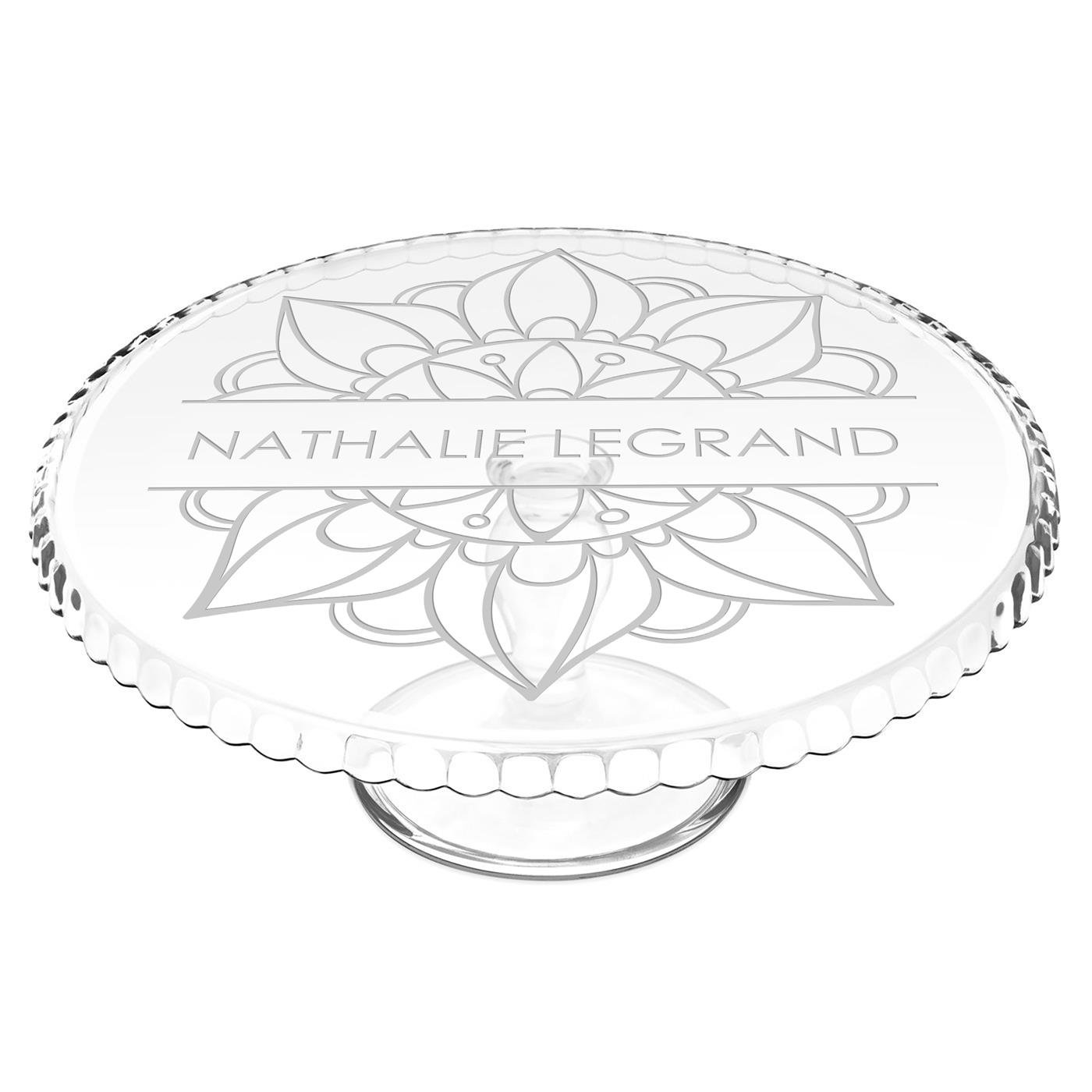 Murrano Customized Glass Cake Stand with Foot for Colleague's Birthday