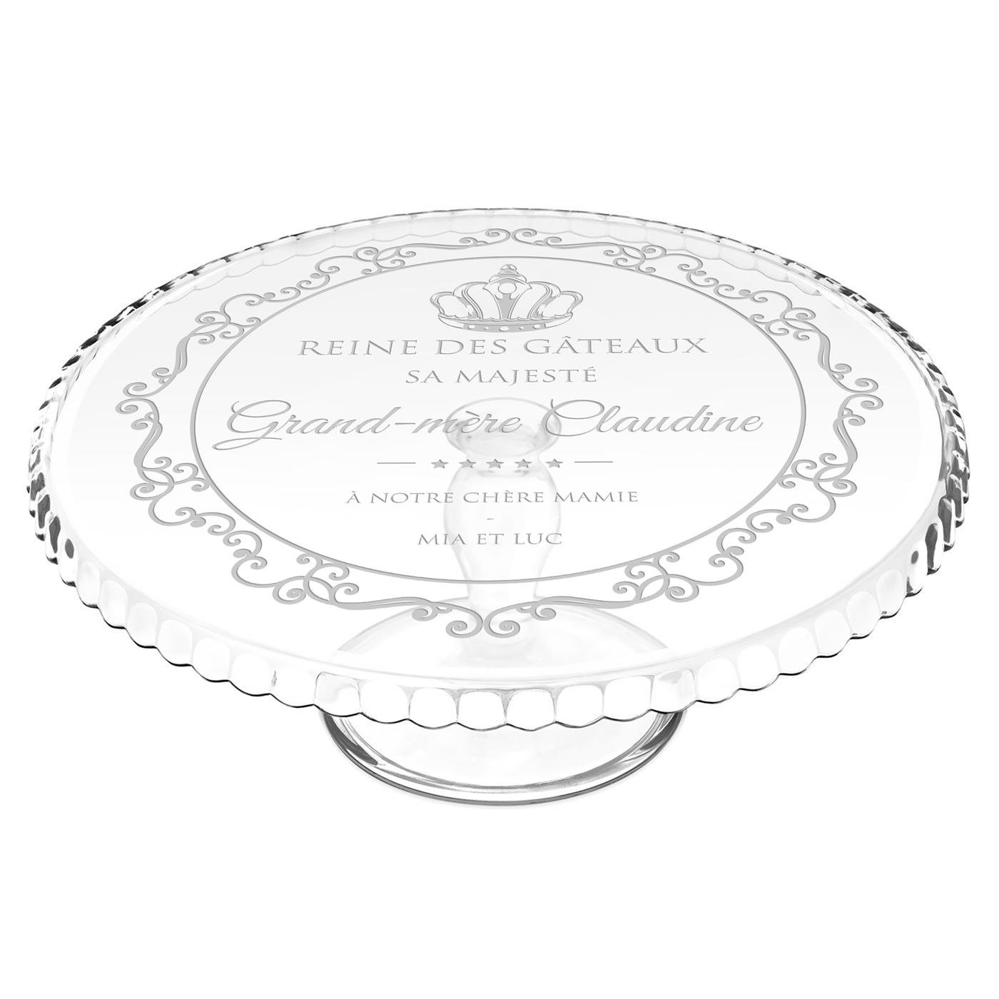 Murrano Customized Glass Cake Stand with Foot for Grandma's Birthday