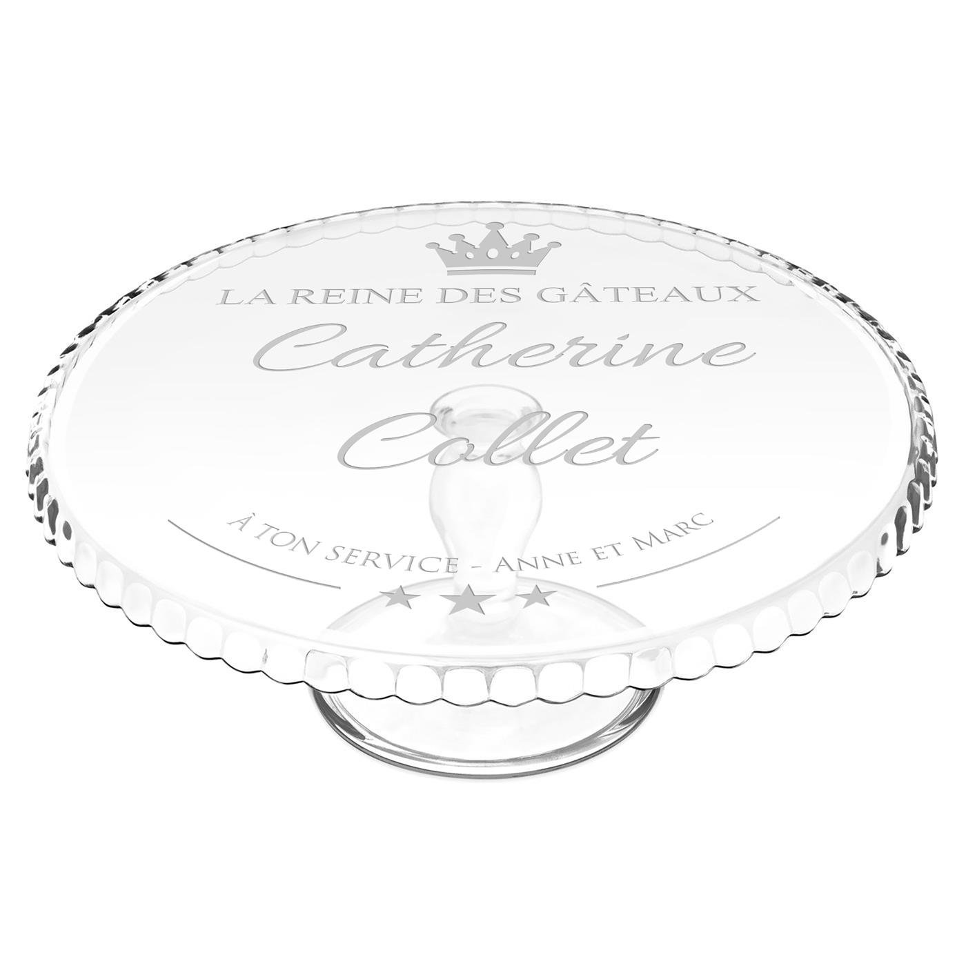 Murrano Glass Cake Stand with Personalized Base for a Friend's Birthday