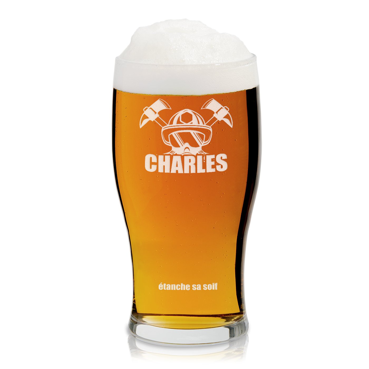 Taza de cerveza personalizada para bomberos Murrano