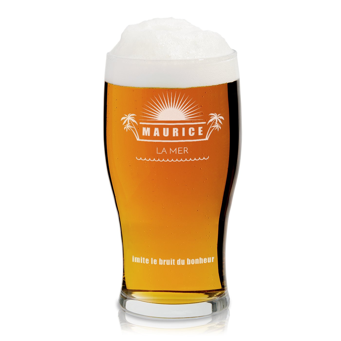 Vaso de cerveza personalizado Murrano con grabado para amantes de la cerveza