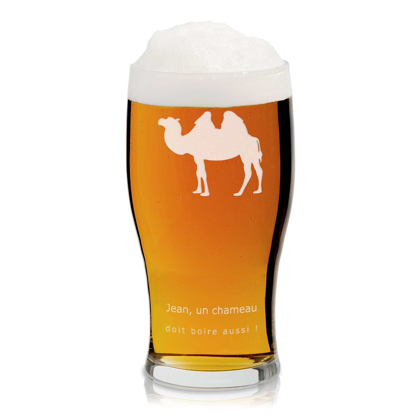 Verre à bière personnalisé Murrano avec gravure pour meilleur ami