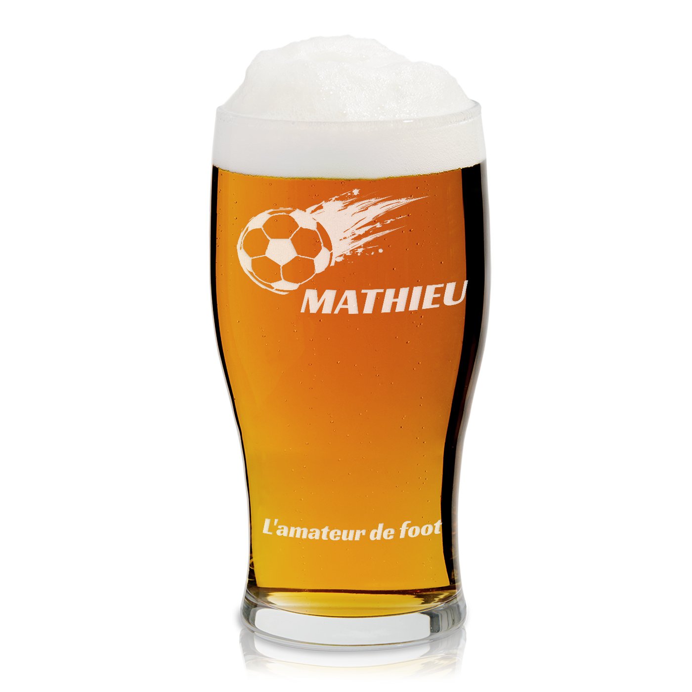 Vidrio de cerveza personalizado para aficionado al fútbol de Murrano