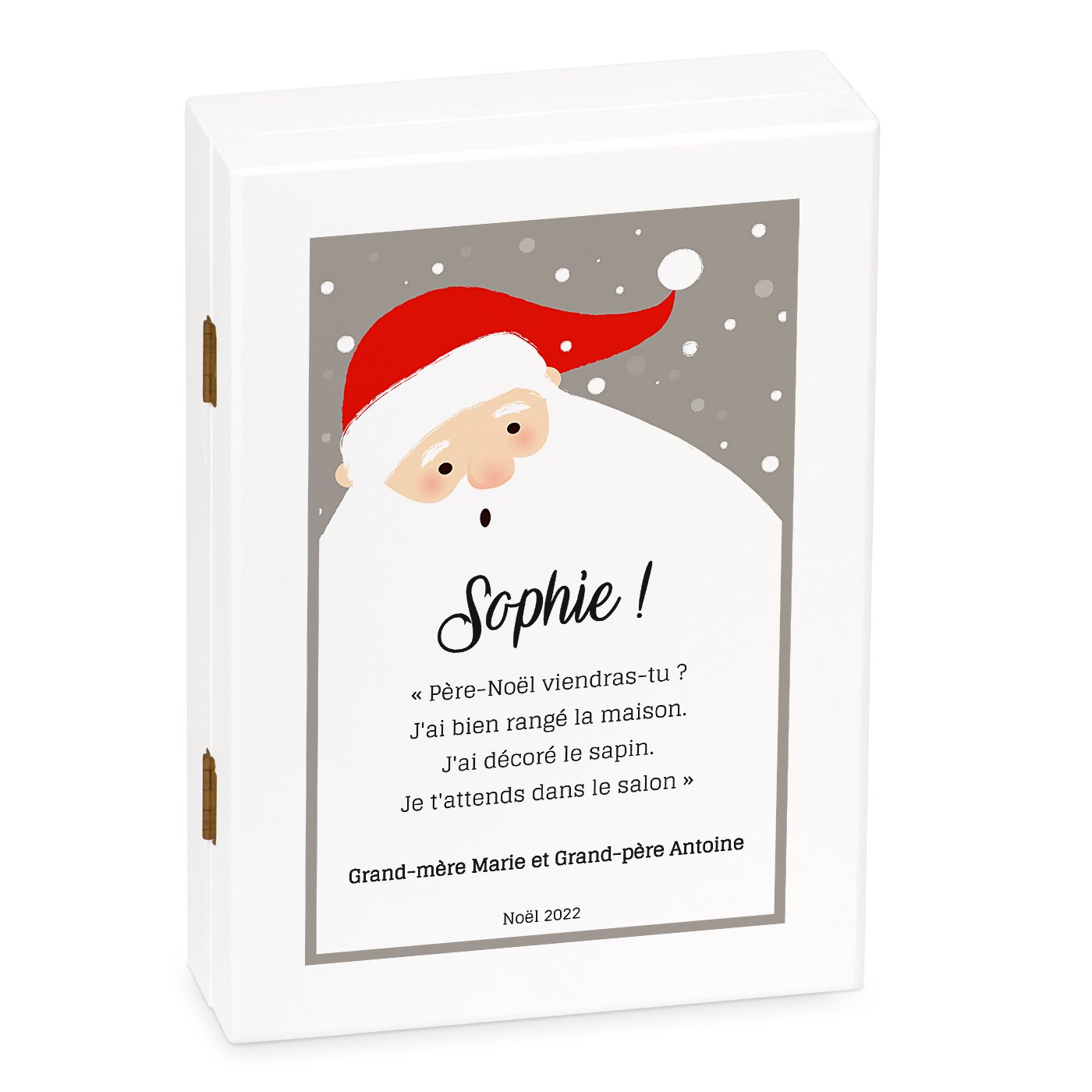 Murrano Personalized Children's Cutlery Set with Engraved Name for Girl, Santa Claus Christmas