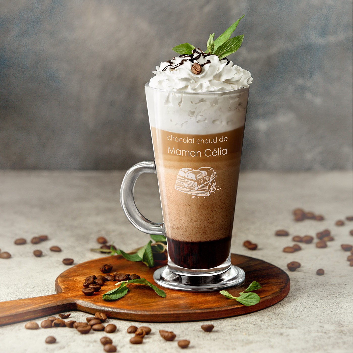 Vidrio de café personalizado Murrano para el Día de las Madres