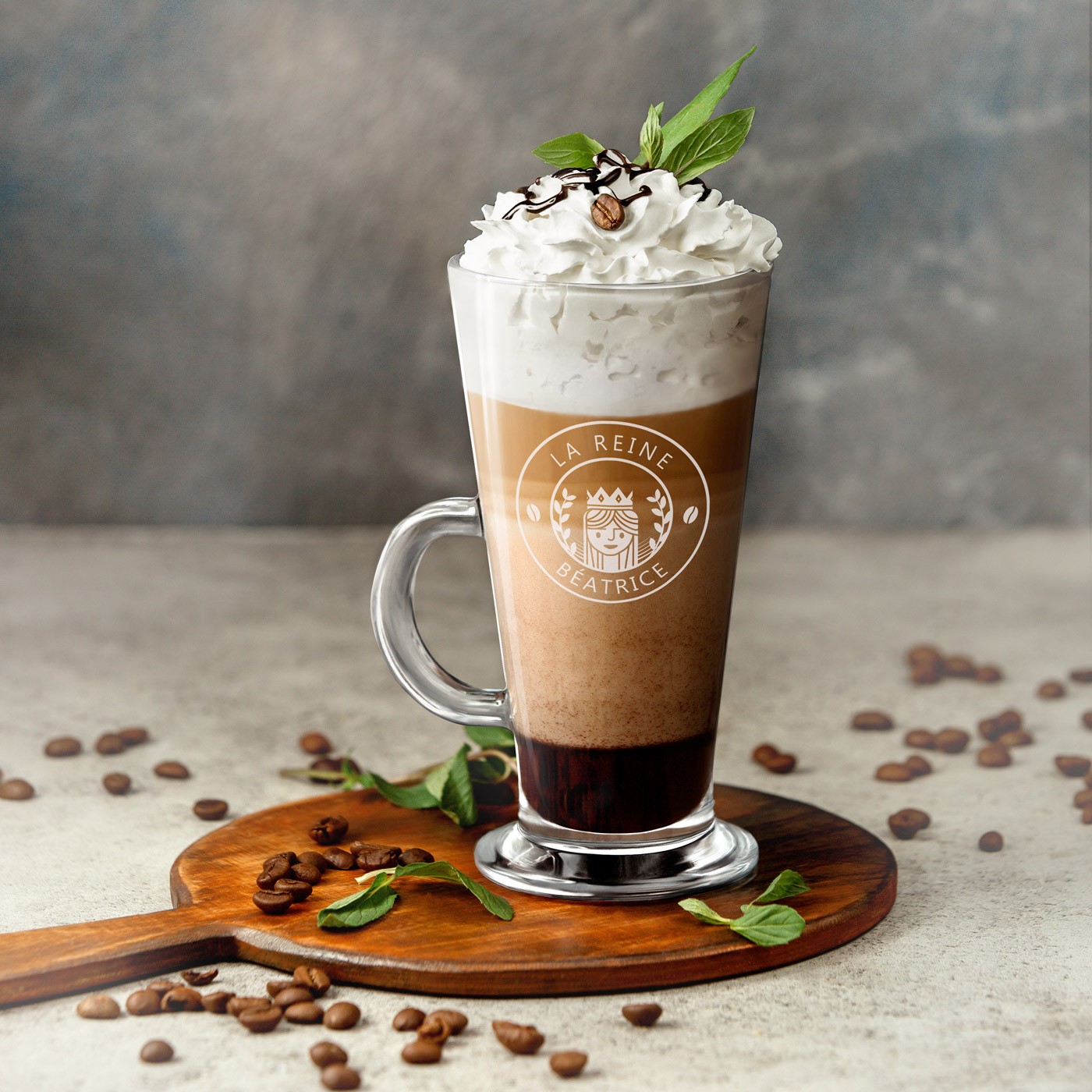 Copo de café personalizado Murrano para una dama de honor