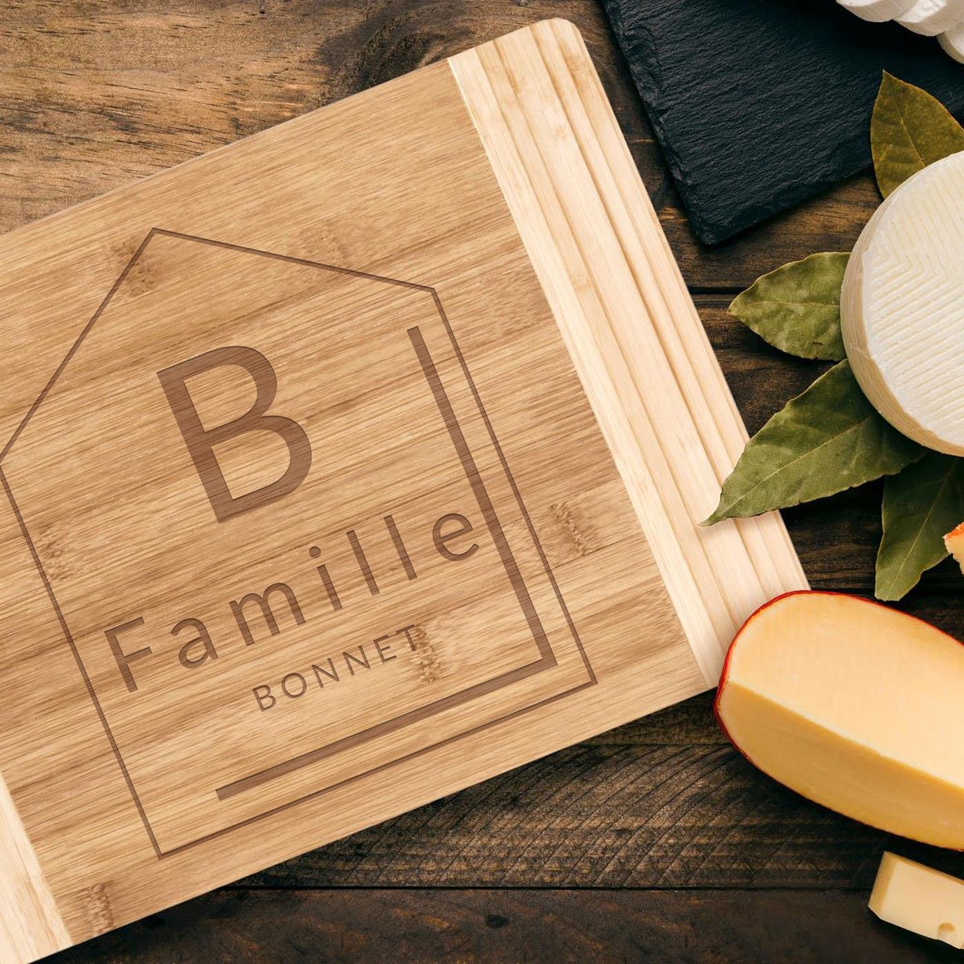 Murrano Bamboo Cutting Board with Custom Engraving for Families
