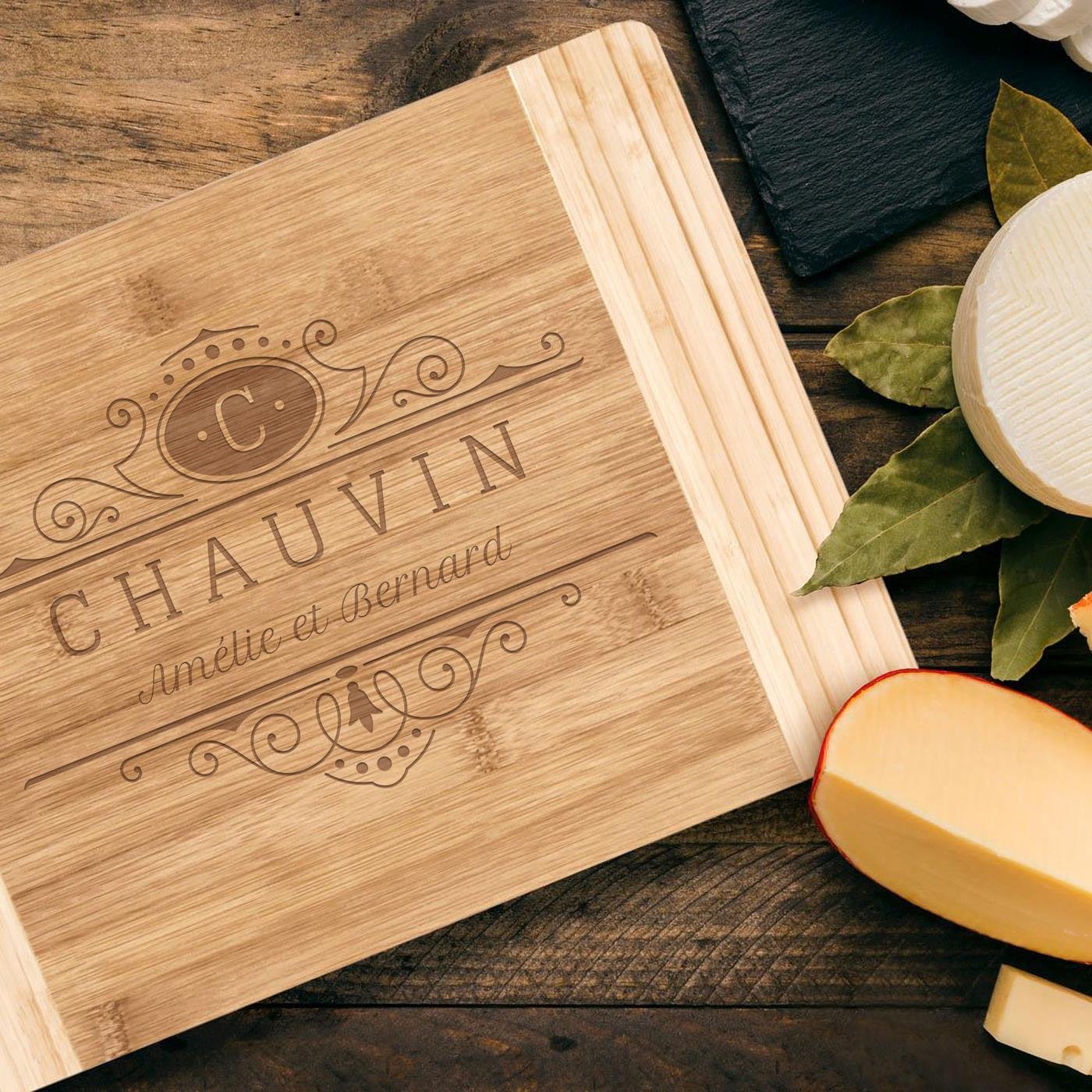 Murrano Personalized Bamboo Cutting Board for Couples