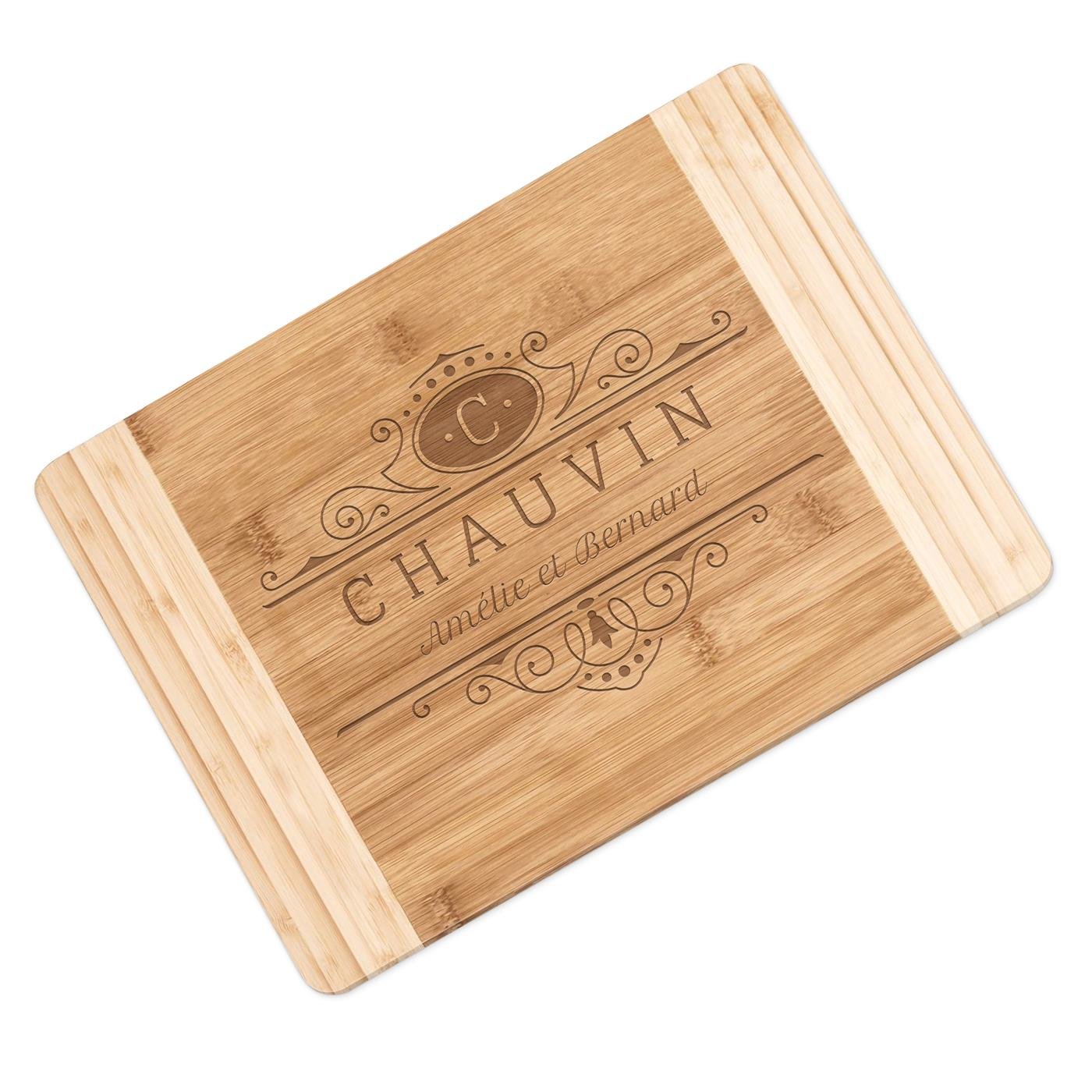 Murrano Personalized Bamboo Cutting Board for Couples