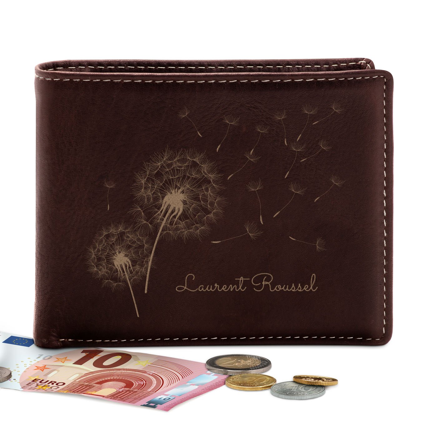 Monedero de cuero personalizado Murrano para él