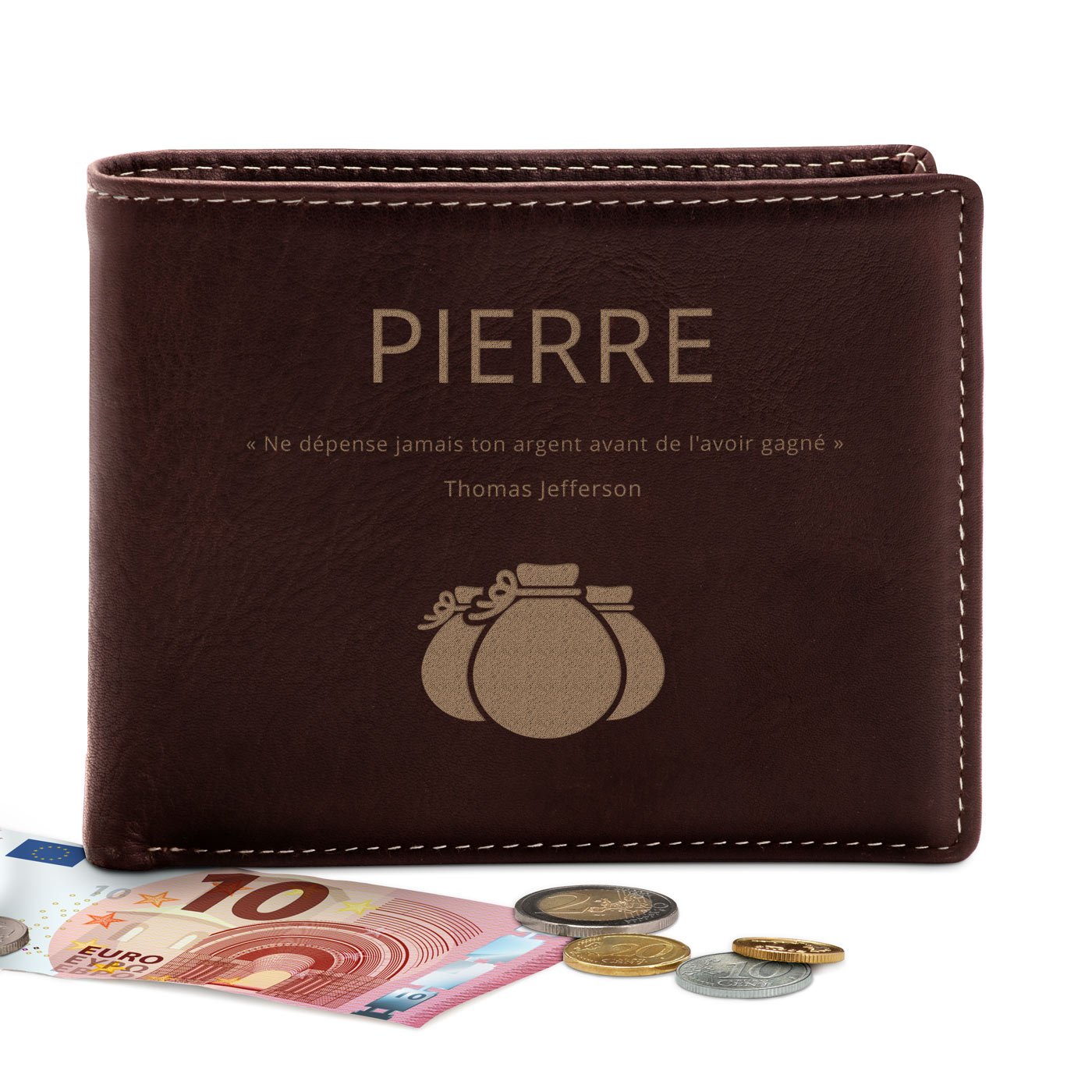Billetera de cuero personalizada Murrano para él