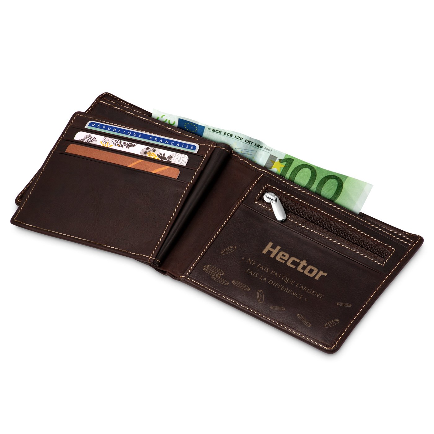 Billetera de cuero personalizada Murrano para el cumpleaños de un amigo