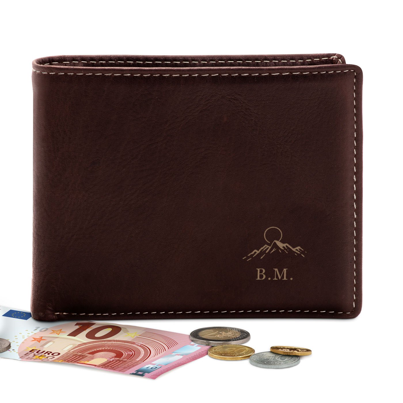 Billetera de cuero personalizada para viajeros