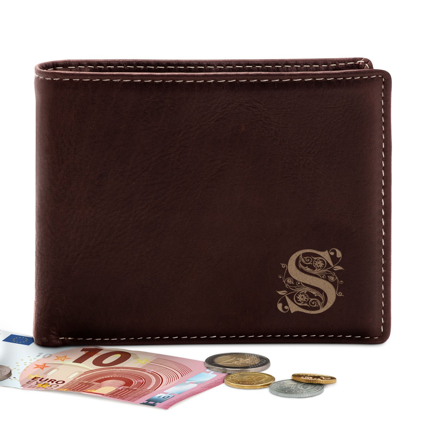 Billetera de cuero personalizada Murrano para hermano