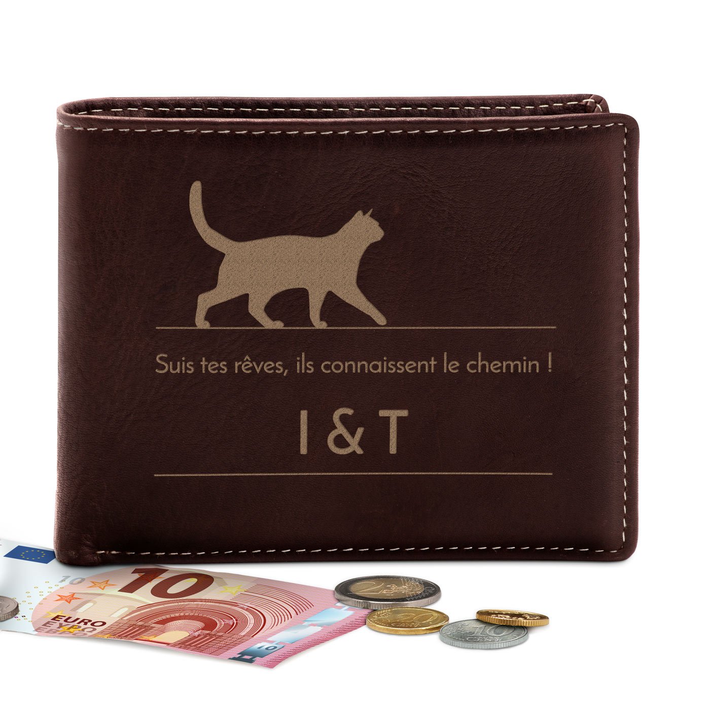 Billetera de cuero personalizada Murrano para pareja