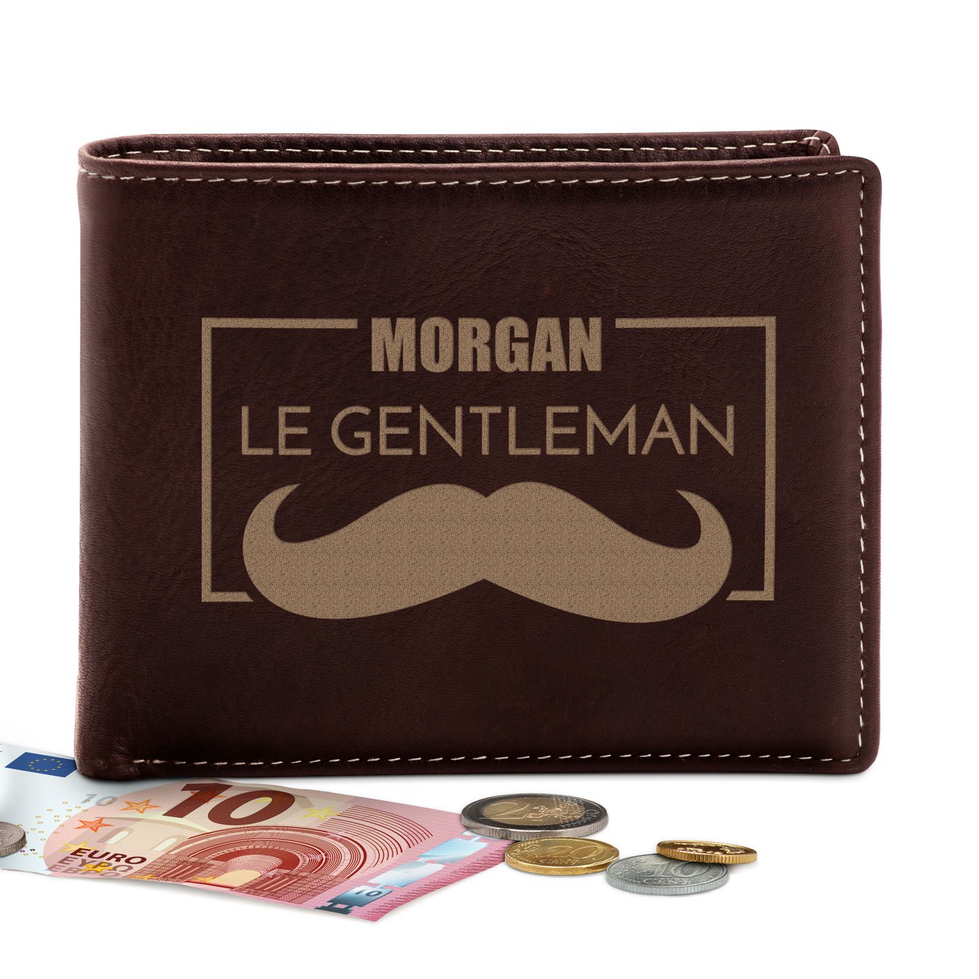 Billetera de cuero personalizada Murrano para él