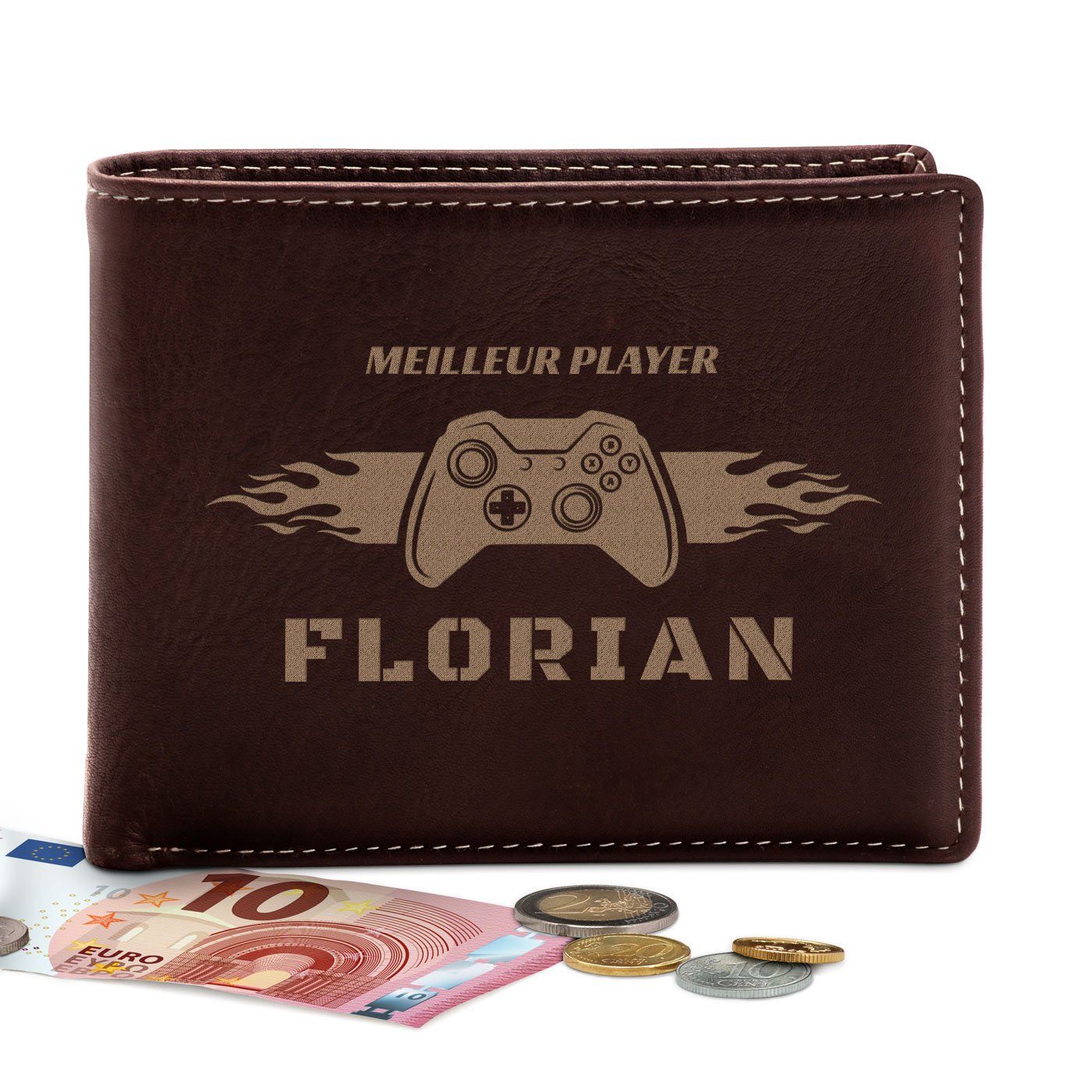 Billetera de cuero personalizada Murrano para jugadores
