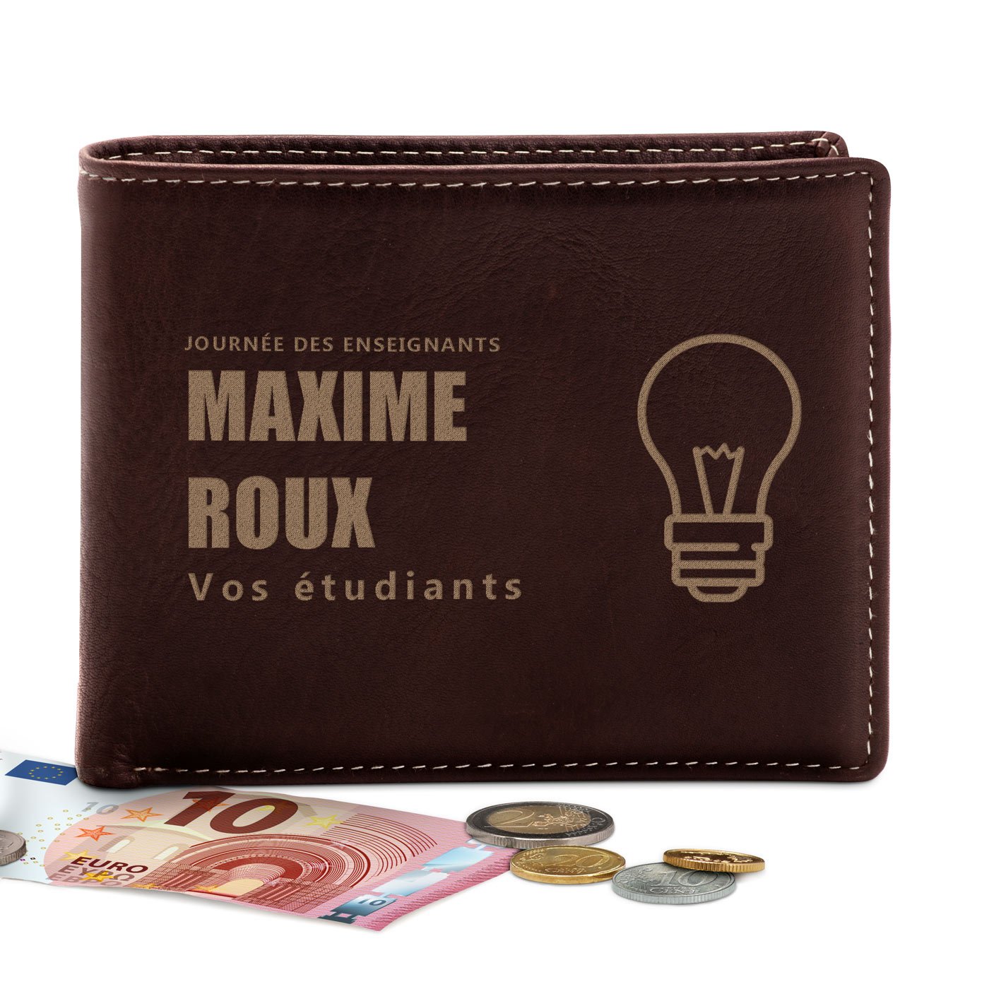 Billetera de cuero personalizada Murrano para educadores