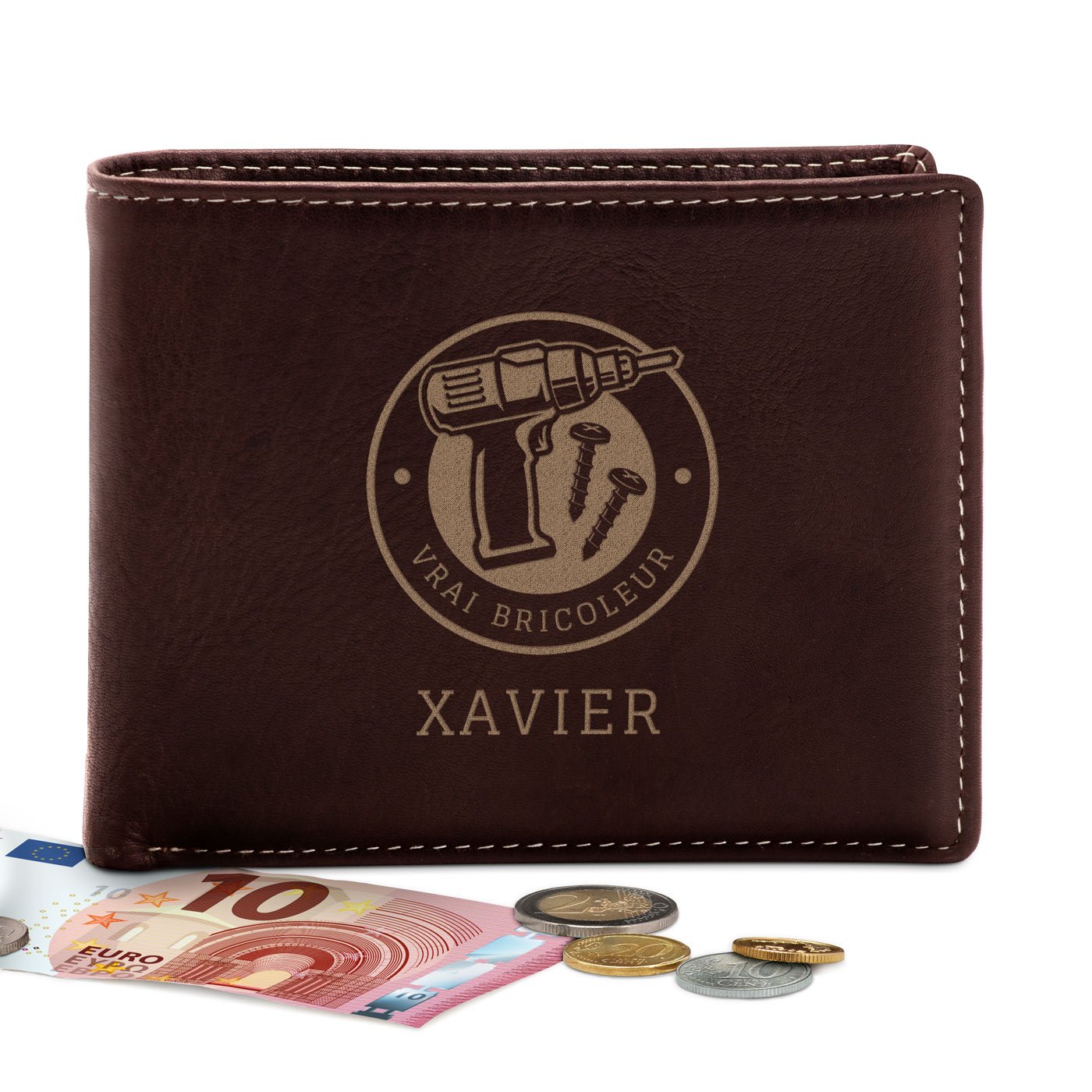Cartera de cuero personalizada Murrano para entusiasta del bricolaje