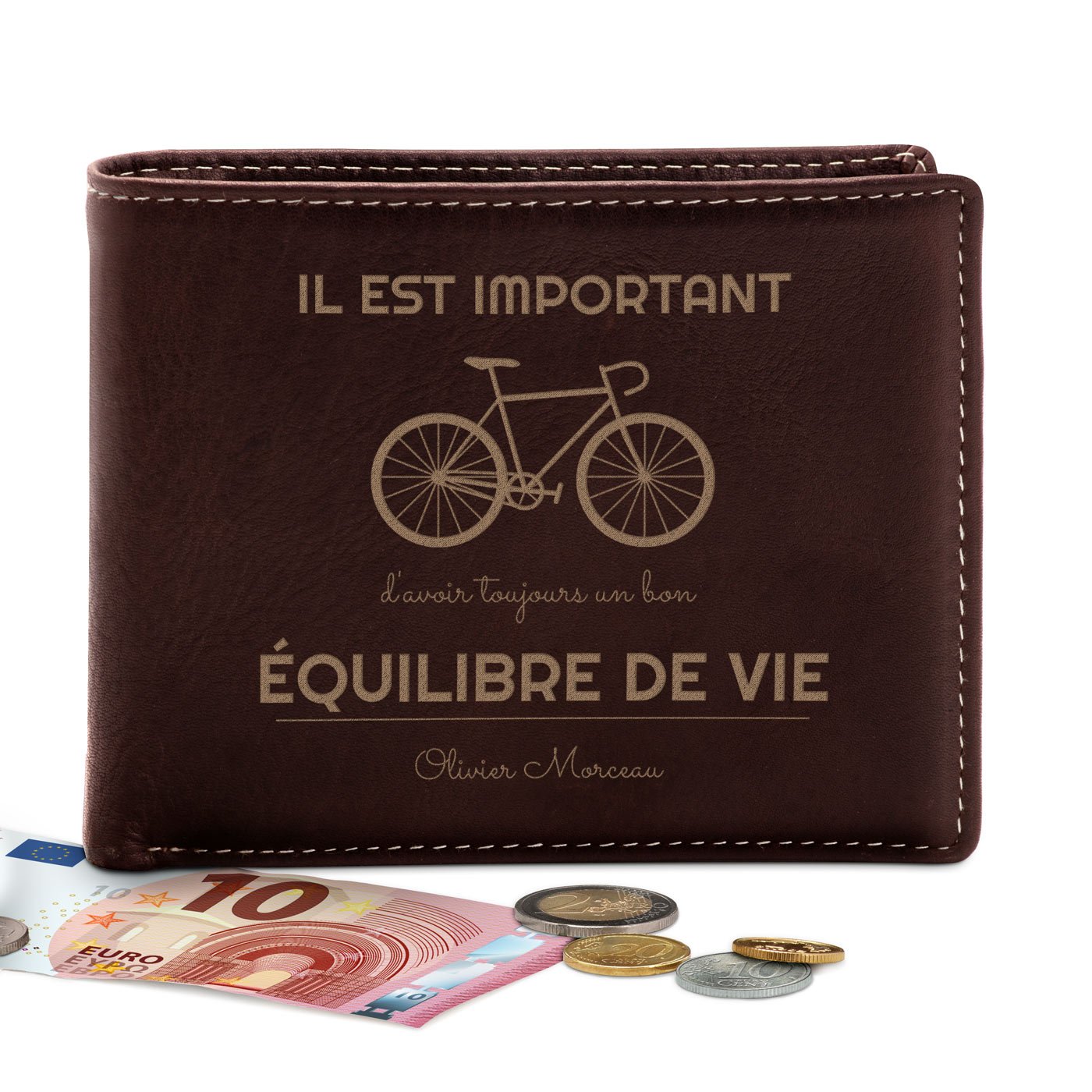 Monedero de cuero personalizado para ciclista Murrano