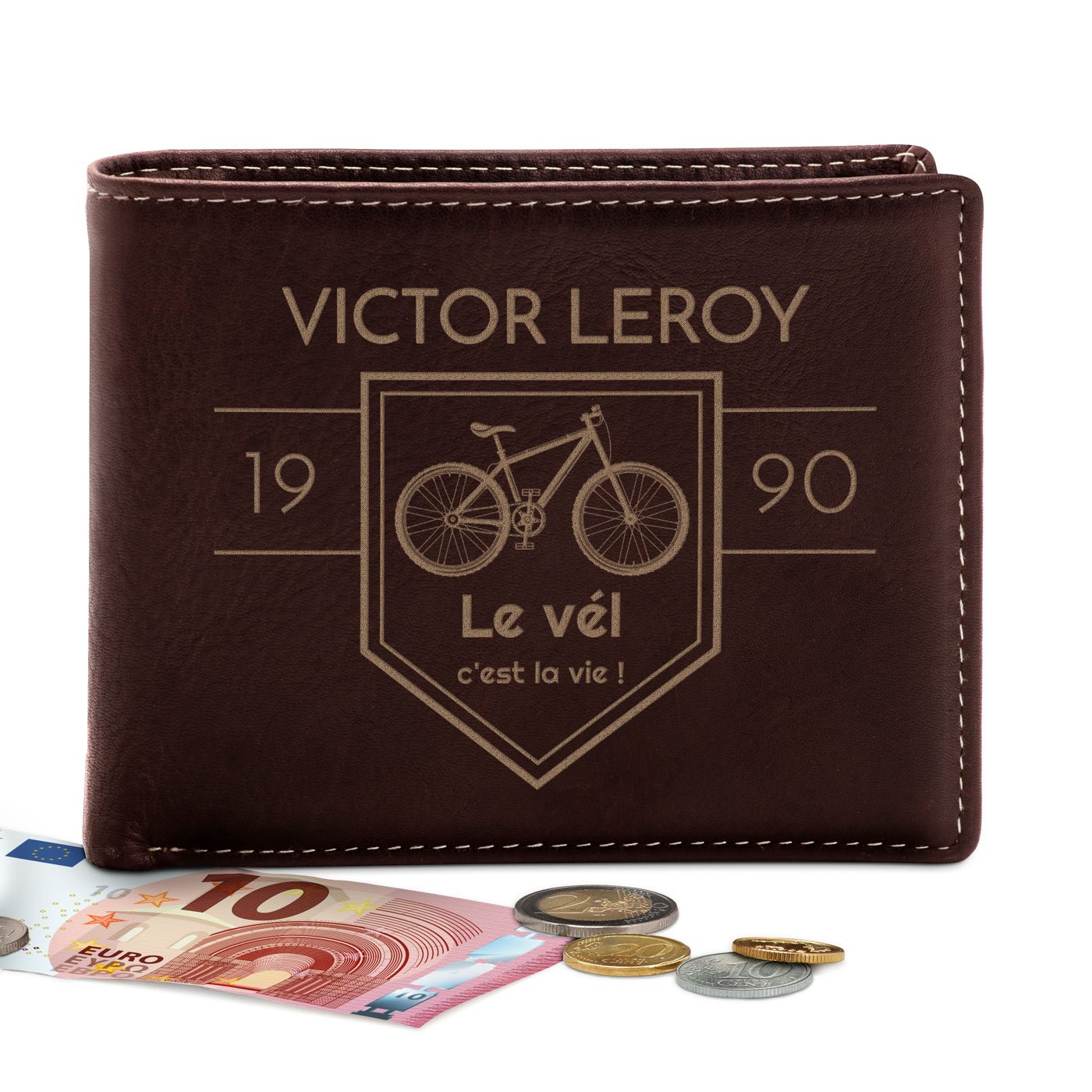 Monedero de cuero personalizado para ciclistas Murrano
