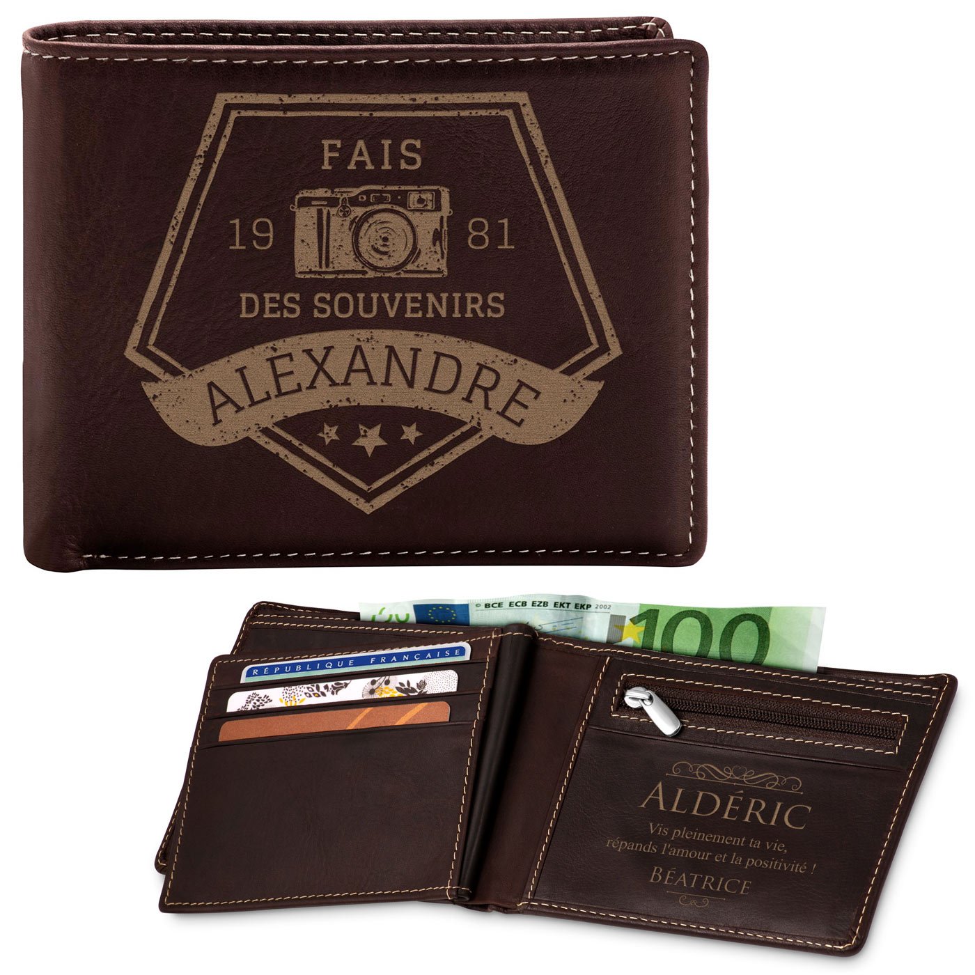 Billetera de cuero personalizada Murrano para fotógrafos