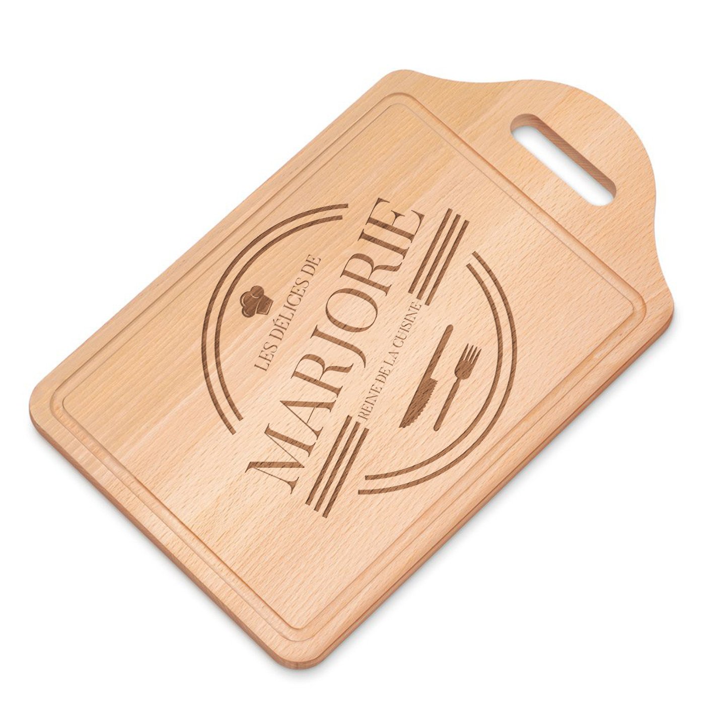 Planche à découper en bois Murrano avec gravure pour femme - Cadeau d'anniversaire de mariage