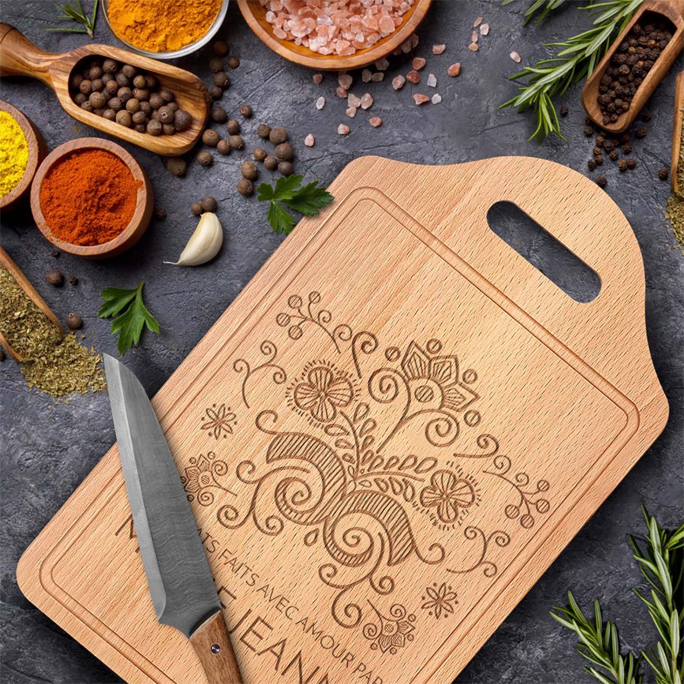 Tabla de cortar de madera personalizada Murrano para el Día de las Abuelas