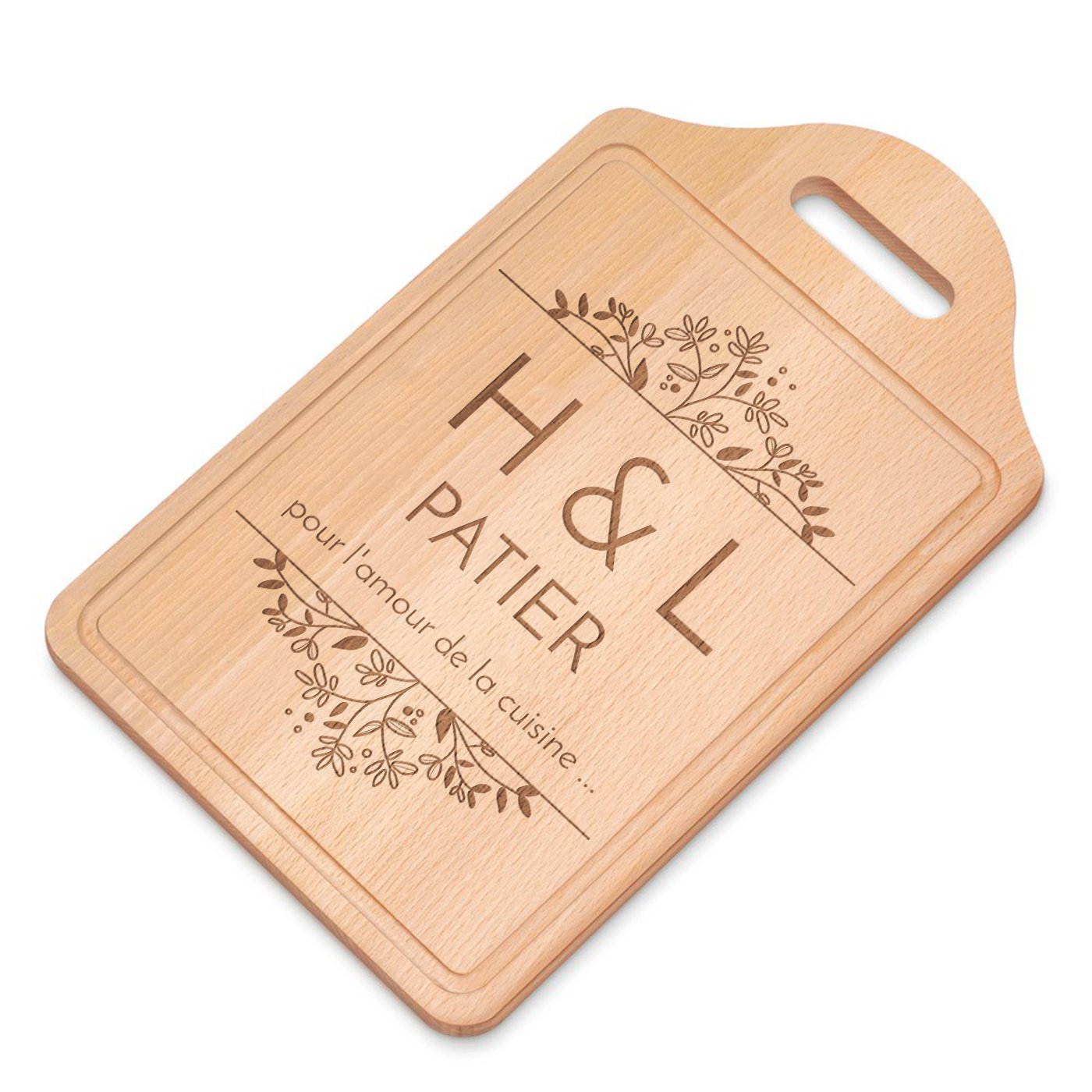 Planche à découper en bois personnalisée Murrano pour couples