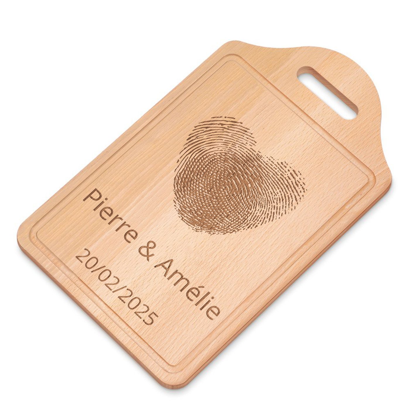 Planche à découper en bois personnalisée Murrano pour la mariée et le marié