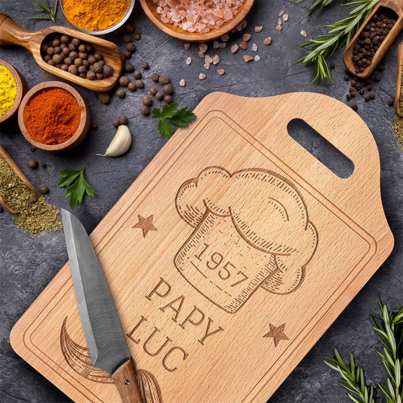 Murrano Personalized Cutting Board for Grandpa's Birthday